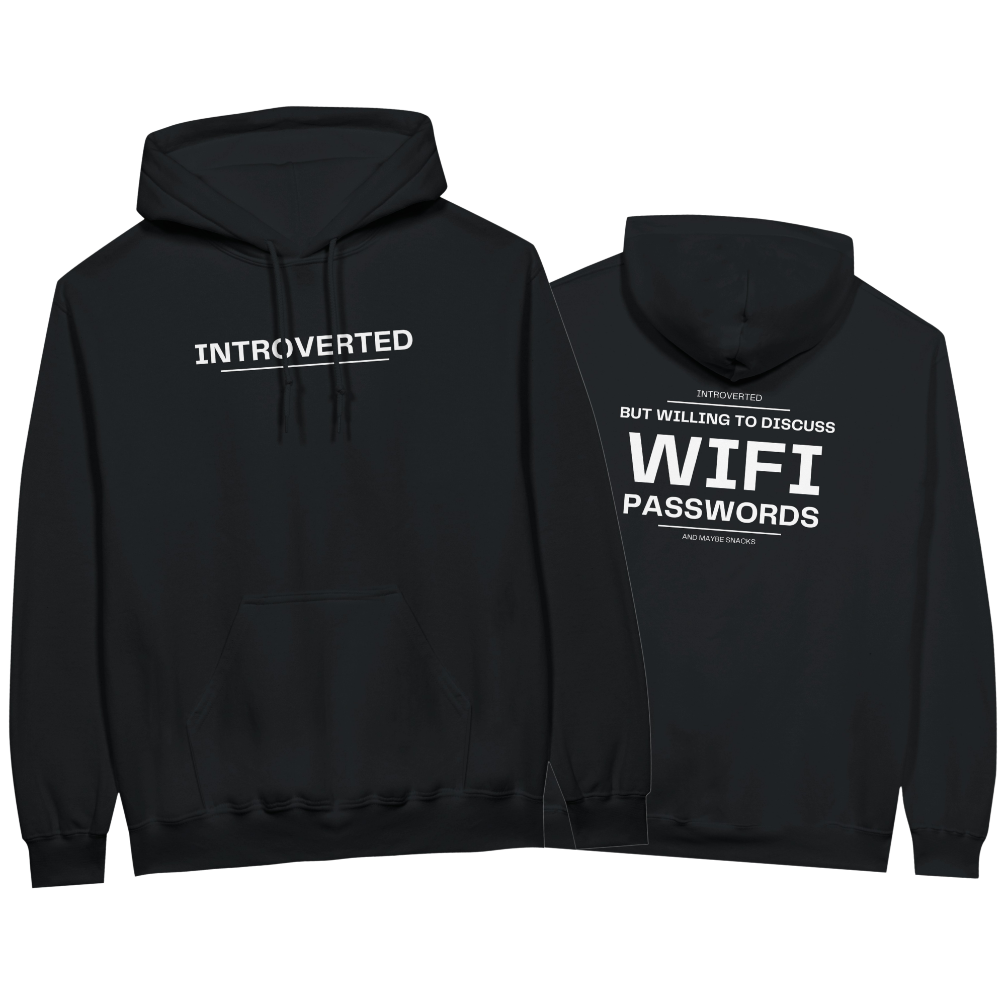 Introverted But Willing To Discuss WiFi Passwords Hoodie | Funny  Hooded Sweatshirt | Introvert Gift | Geeky Gamer Apparel | Sarcastic Gift