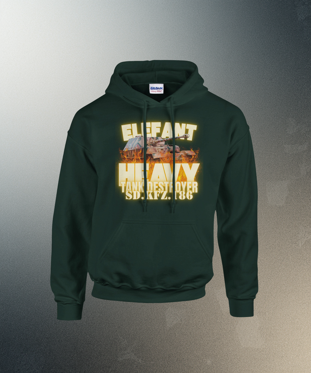 German Elefant Tank Destroyer Hoodie | WW2 Panzer Heavy Armor | Military History Gift