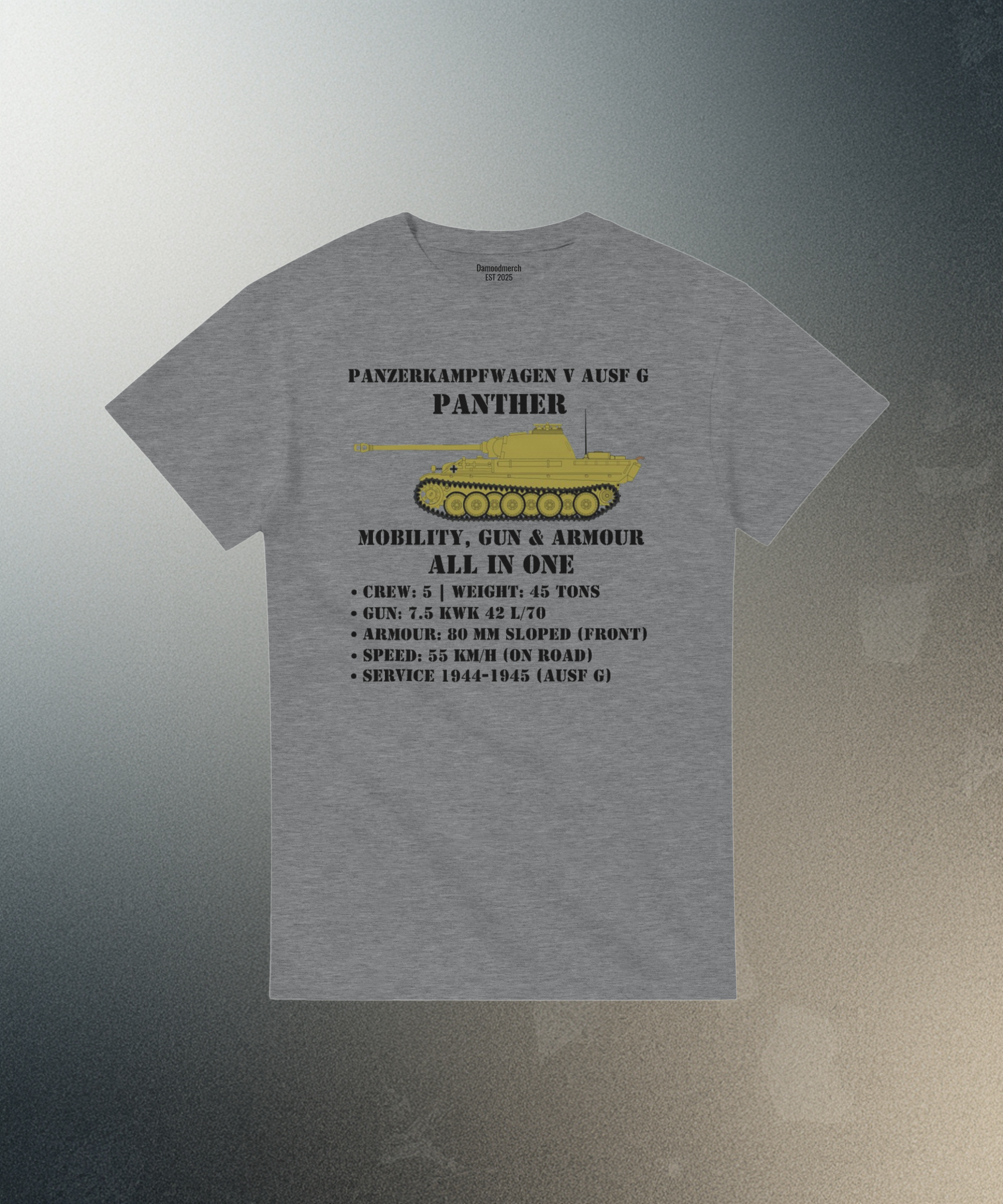 Panther Ausf. G Tank Shirt | WW2 German Meme Tee | Mobility Gun & Armour History Gift