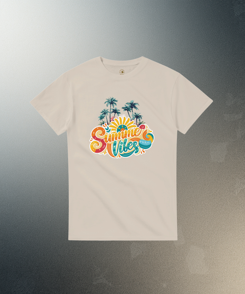 Summer Vibes Retro Palm Tree Shirt | Beach T-Shirt | Vintage Sunset Aesthetic Gift