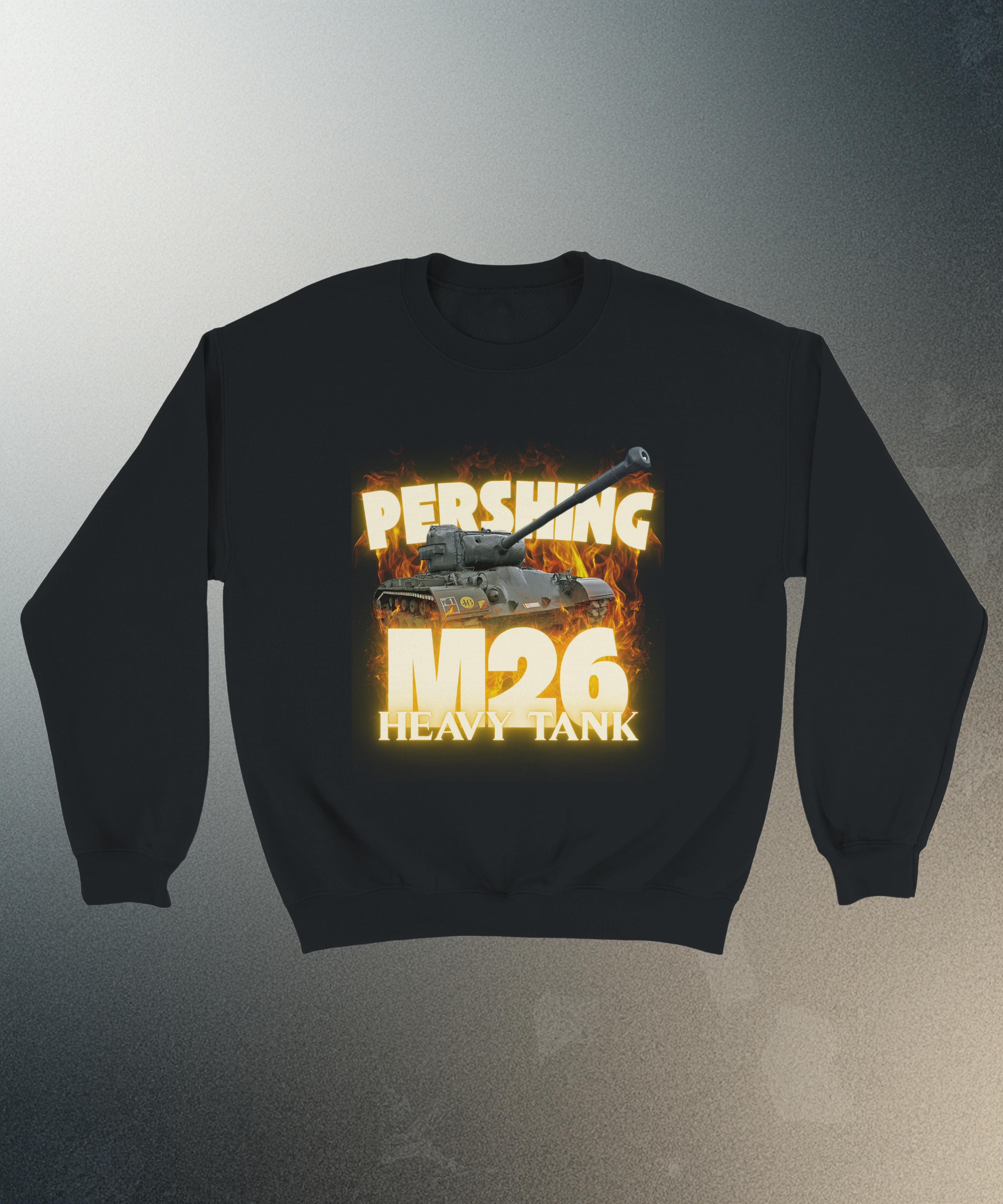 M26 Pershing Heavy Tank Crewneck | US Army WW2 Military Armor Streetwear Sweatshirt | Heavyweight Historical Tank Model Gift Apparel
