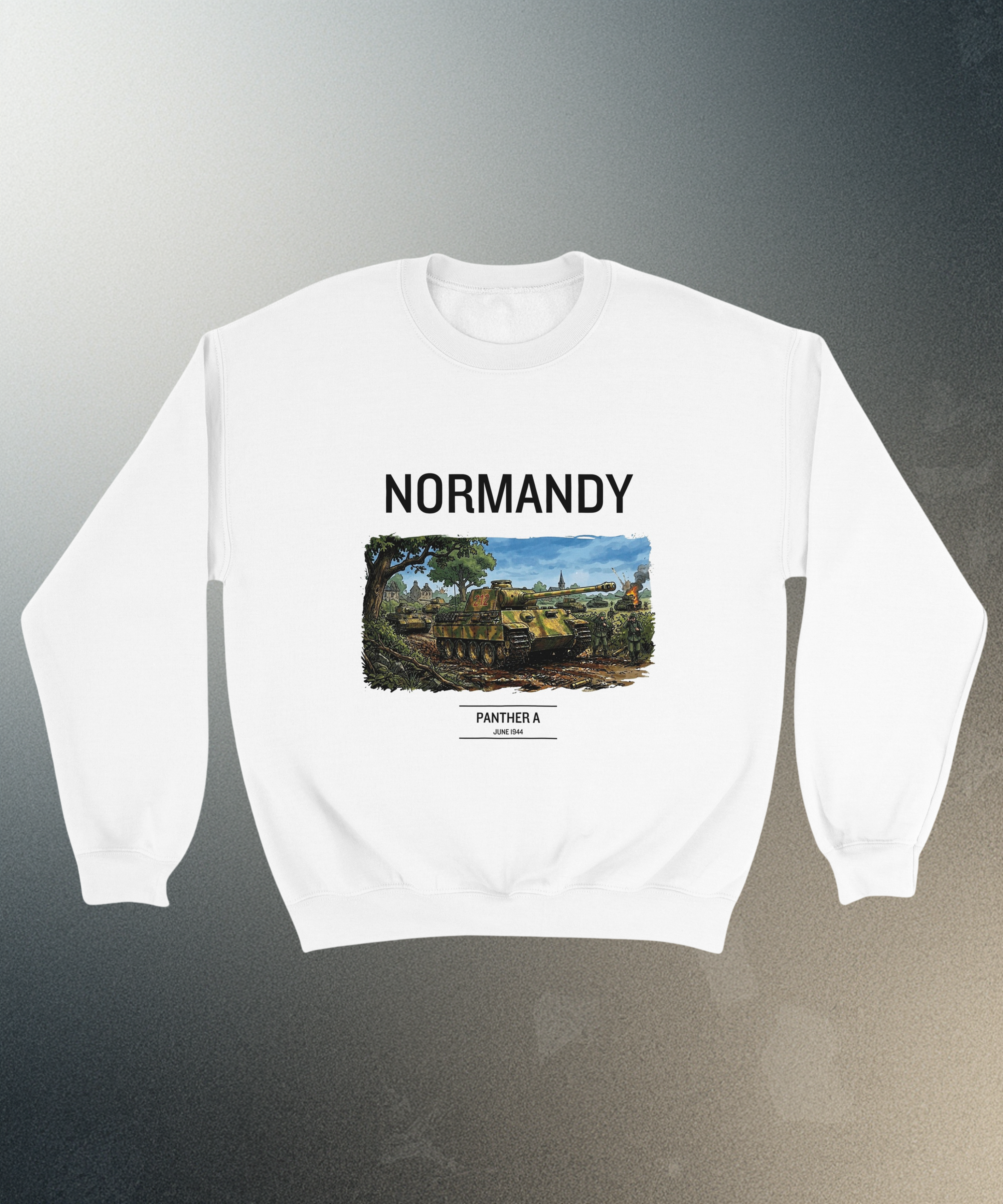 Normandy 1944 Panther A Tank Sweater | German Panzer WW2 Military Crewneck | World War II History Gift | Vintage Streetwear Armour Pullover