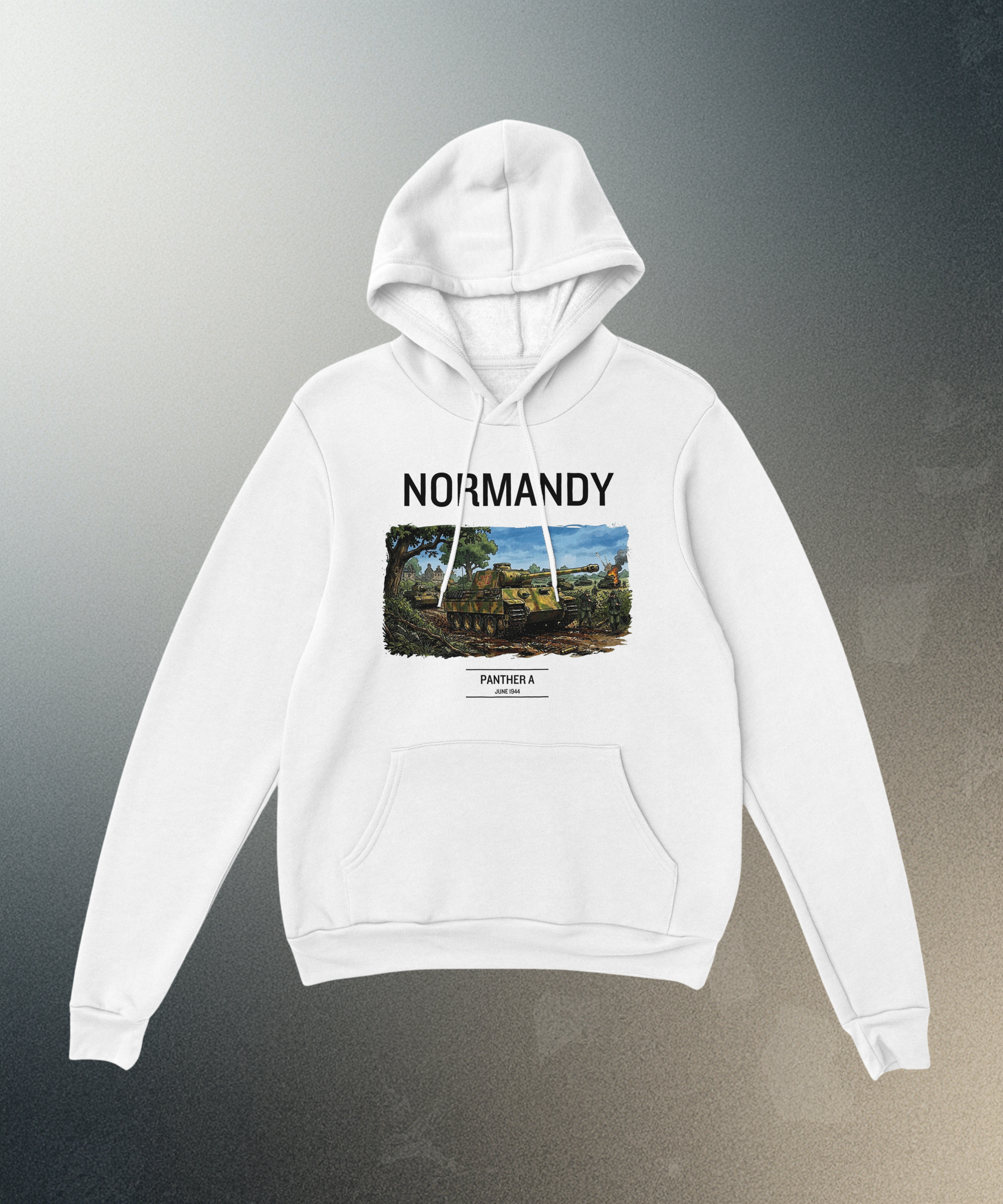 Normandy 1944 Panther A Tank Hoodie | German Panzer WW2 Military Pull-Over | World War II History Gift | Vintage Streetwear Armour Hooded