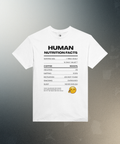 Human Nutrition Facts Tee | Funny Sarcastic Shirt | Coffee Addict Gift | Tired Adult Humour | Novelty T-Shirt Unisex Graphic Tee