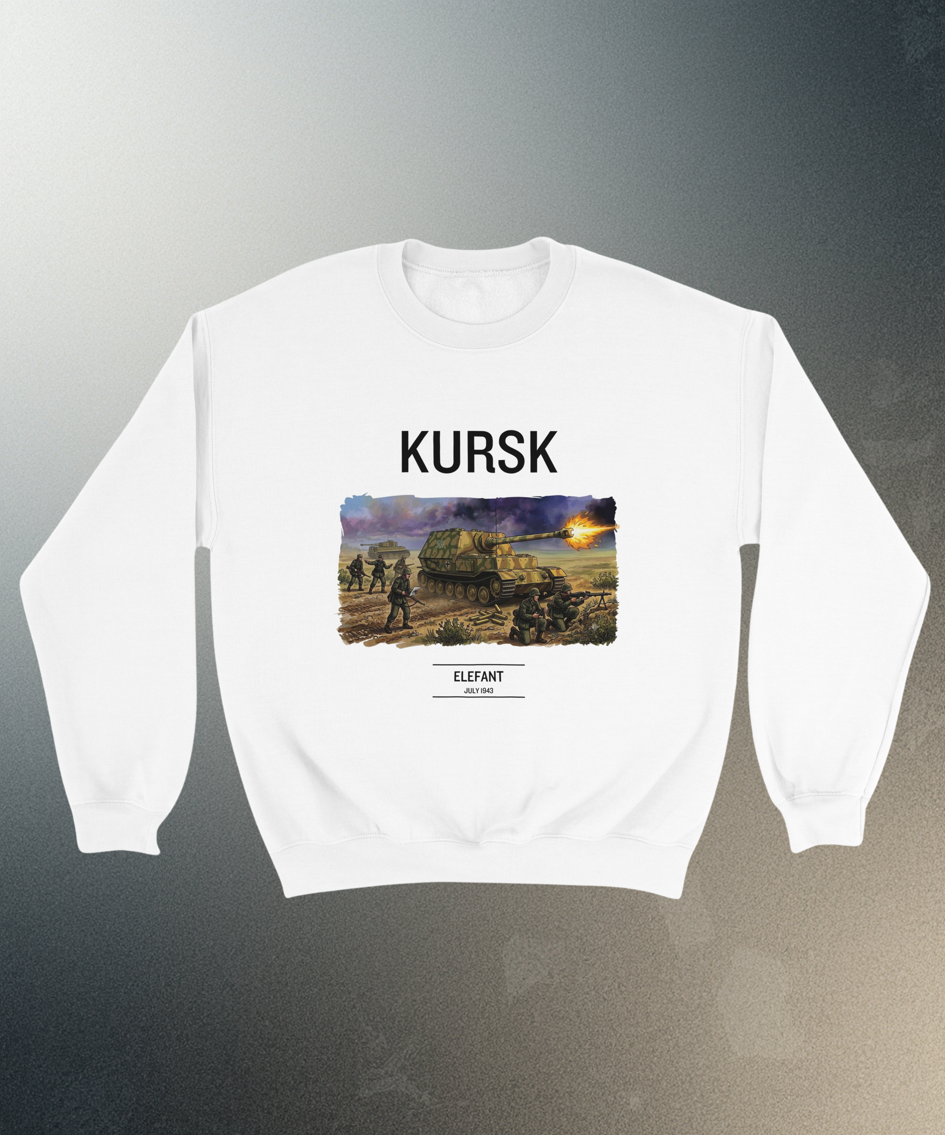 Kursk Elefant Tank Sweater | WW2 German Panzer Crewneck | Military History Sweatshirt | World War 2 Vintage Pullover | Tank Buff Gift