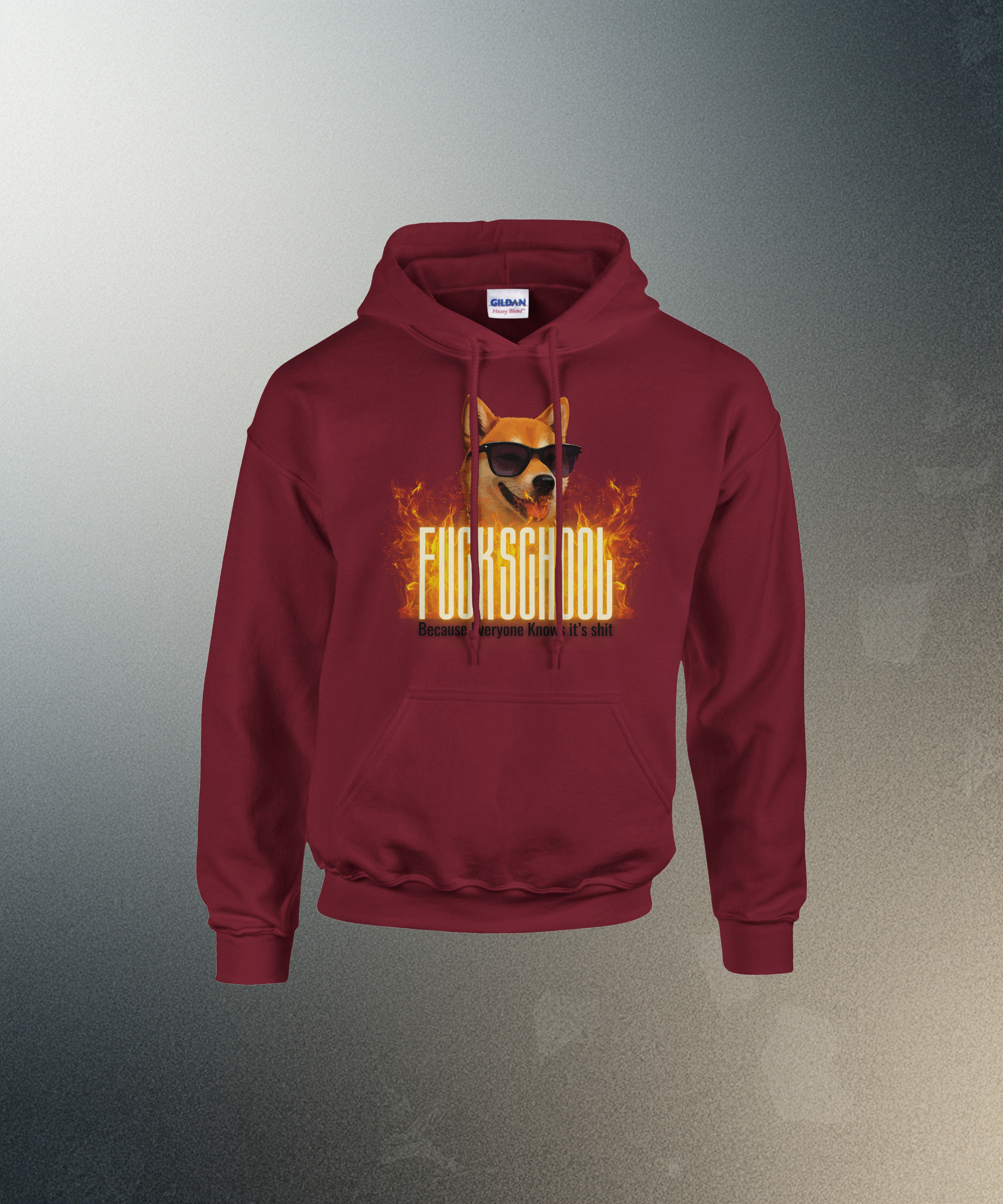 Fuck School Hoodie | Funny Shiba Inu Meme Pullover | Sarcastic Student Streetwear