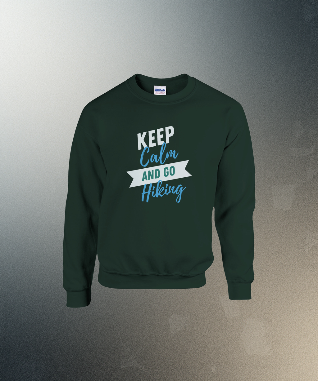 Keep Calm and Go Hiking Sweater | Outdoor Graphic Crewneck | Nature Lover Gift