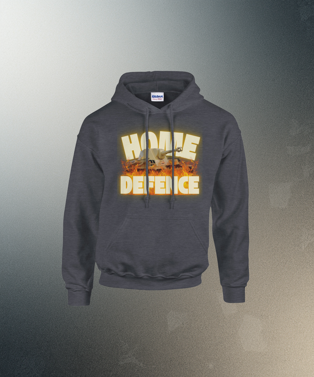 Home Defence Tank Hoodie | Military Graphic Pullover | Vintage Army Streetwear