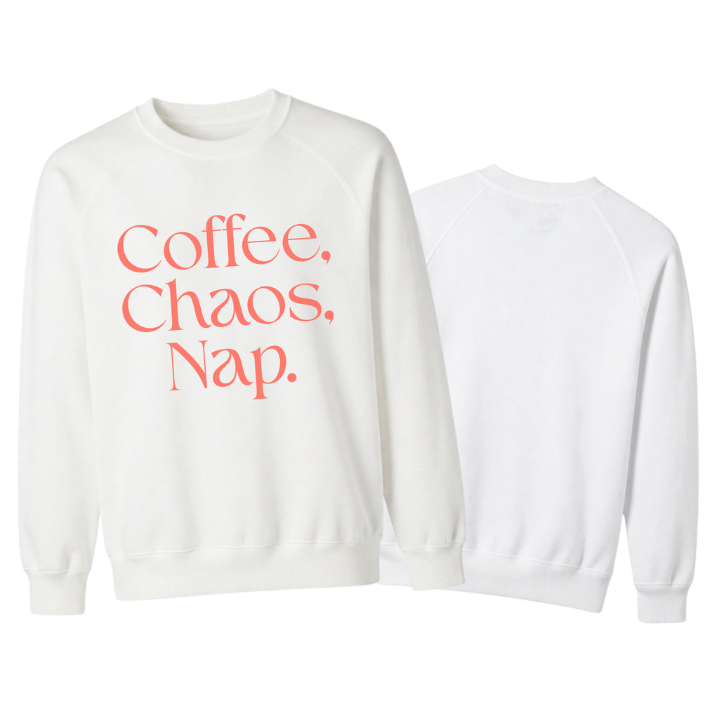 Coffee | Chaos | Nap | Minimalist Graphic Sweater | Trendy Aesthetic Pullover | Unisex Streetwear Crewneck | Coffee Lover Gift | Funny Gift