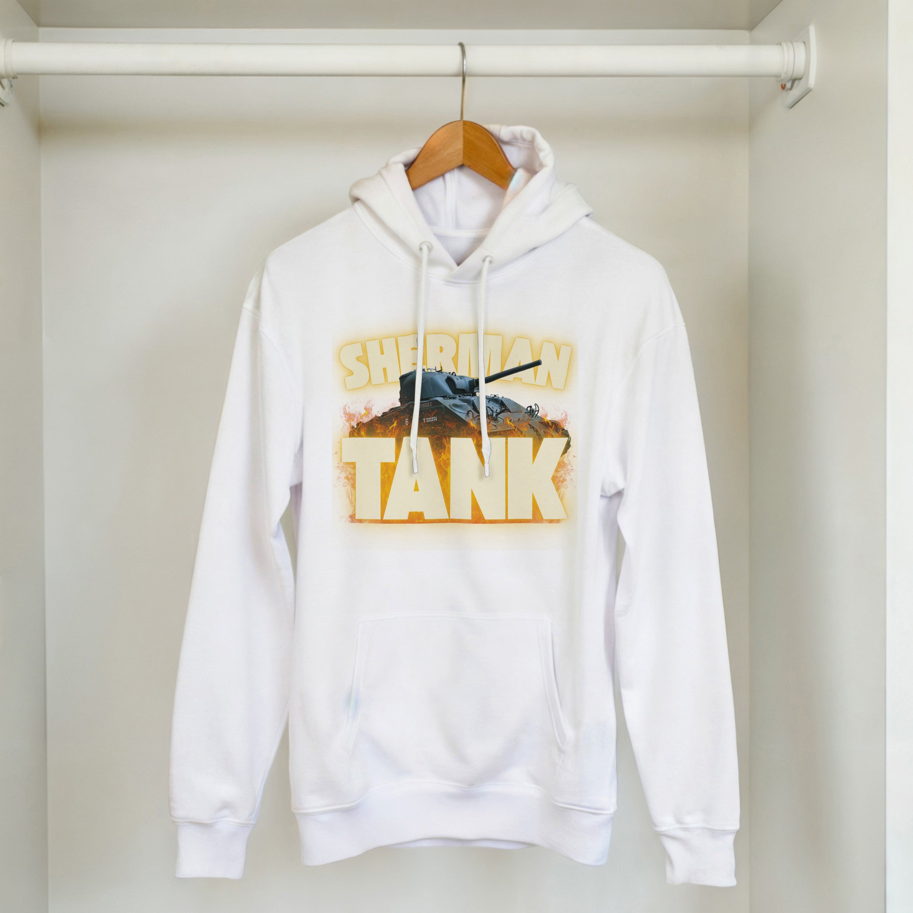 Sherman Tank Graphic Hoodie | WWII US Army Medium Armor Pullover | Military History Gift