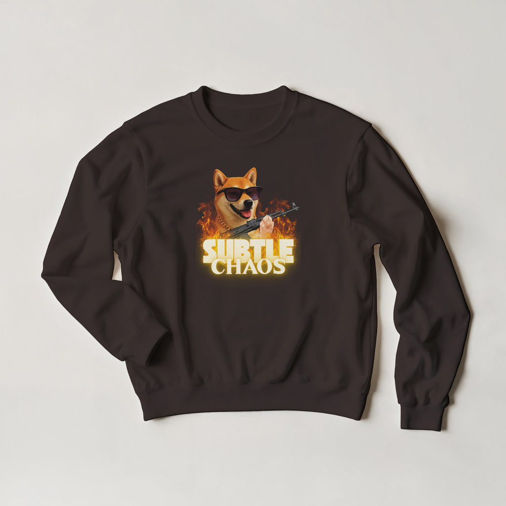 Funny Tactical Dog Sweater | Shiba Inu AK47 Meme Crewneck | Military Meme Apparel