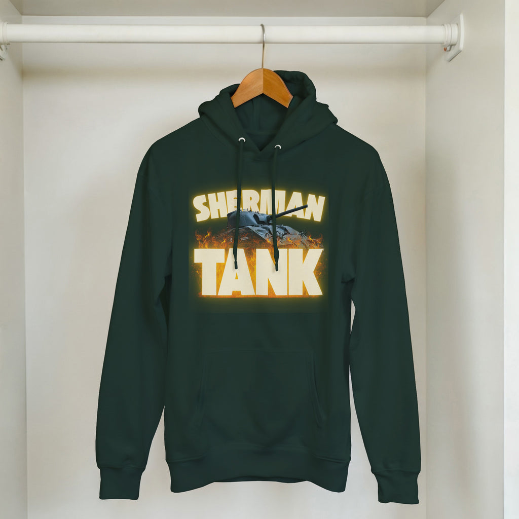 Sherman Tank Graphic Hoodie | WWII US Army Medium Armor Pullover | Military History Gift