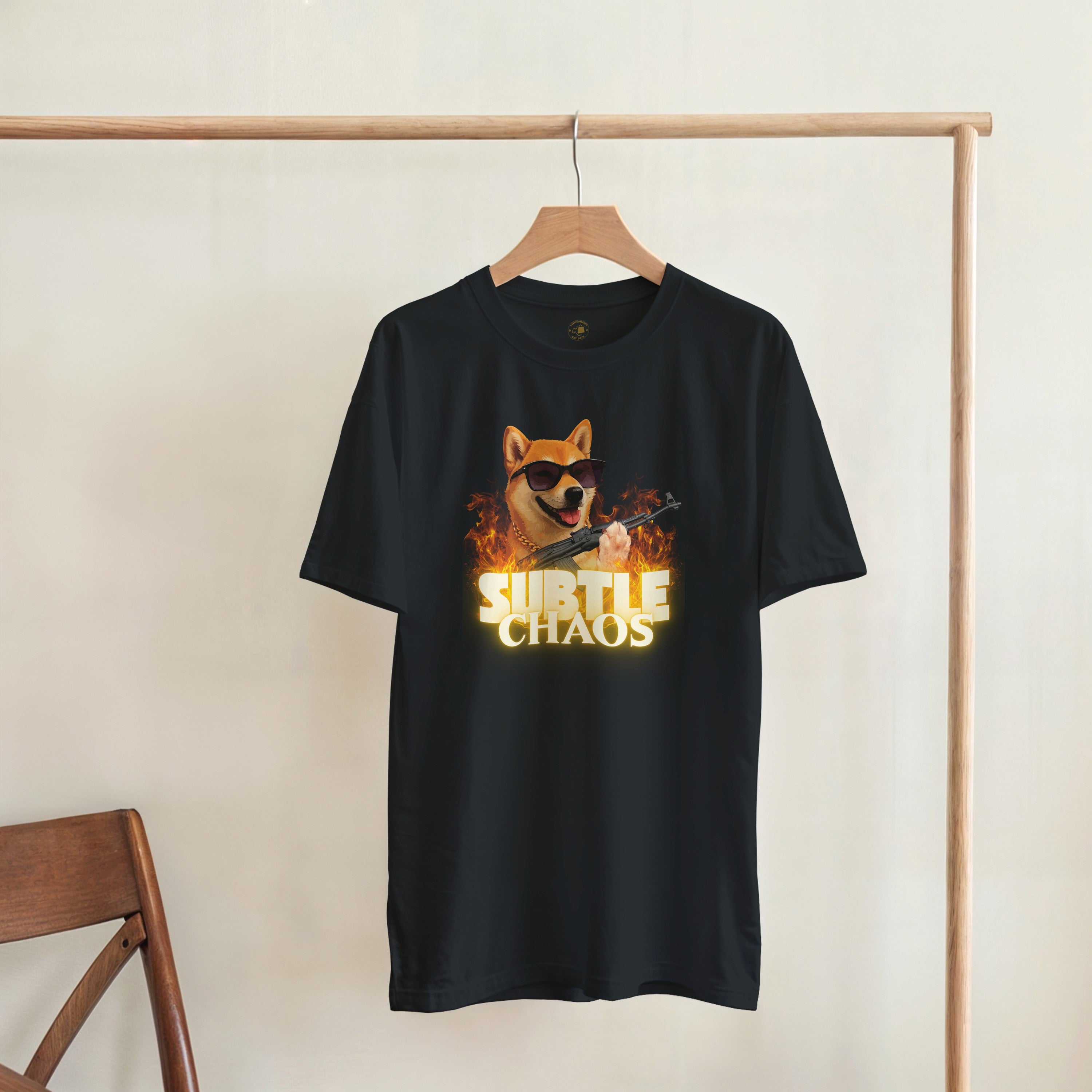 Funny Tactical Dog T-Shirt | Shiba Inu AK47 Meme Tee | Military Meme Apparel
