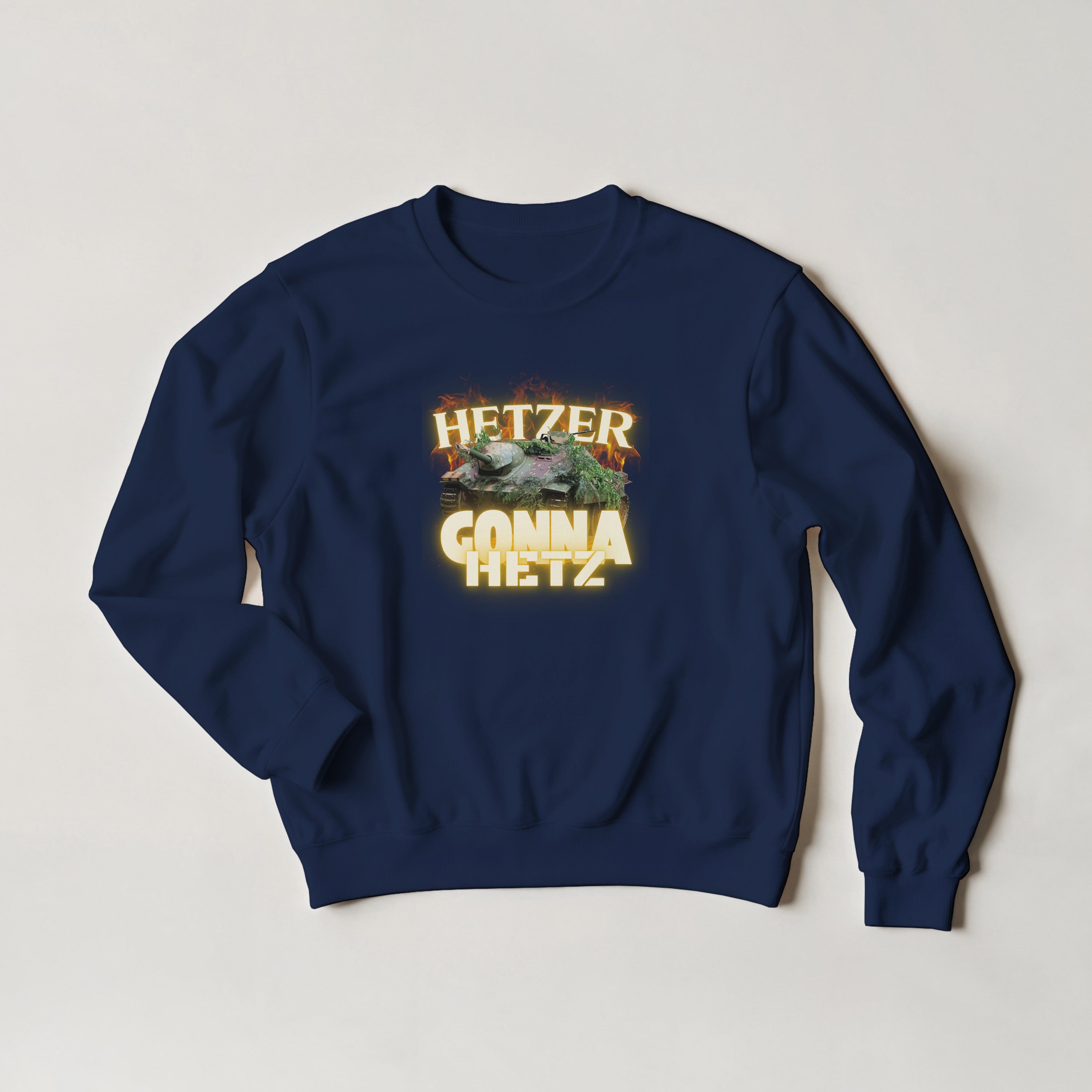 Hetzer Gonna Hetz WW2 Tank Sweater | Funny German Jagdpanzer Crewneck Sweatshirt | World War 2 Military History Buff Pullover