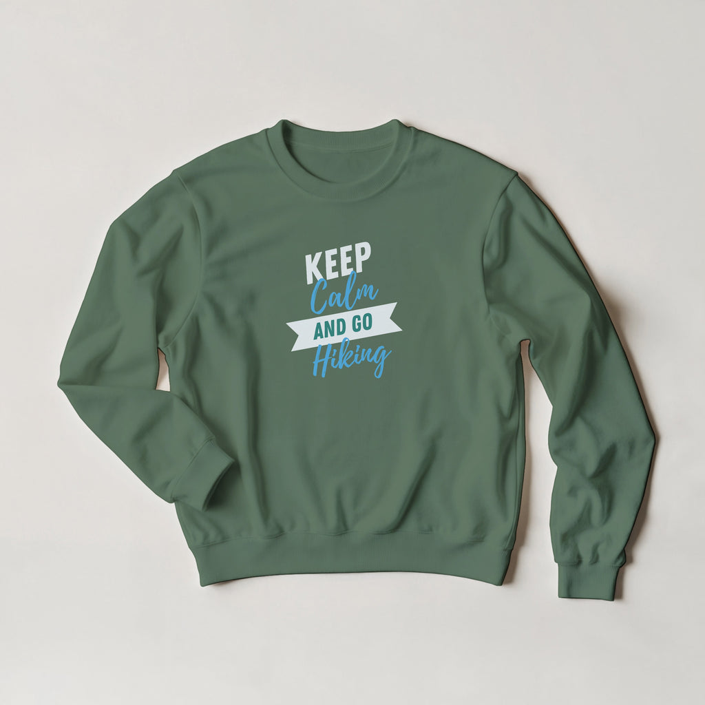 Keep Calm and Go Hiking Sweater | Outdoor Graphic Crewneck | Nature Lover Gift