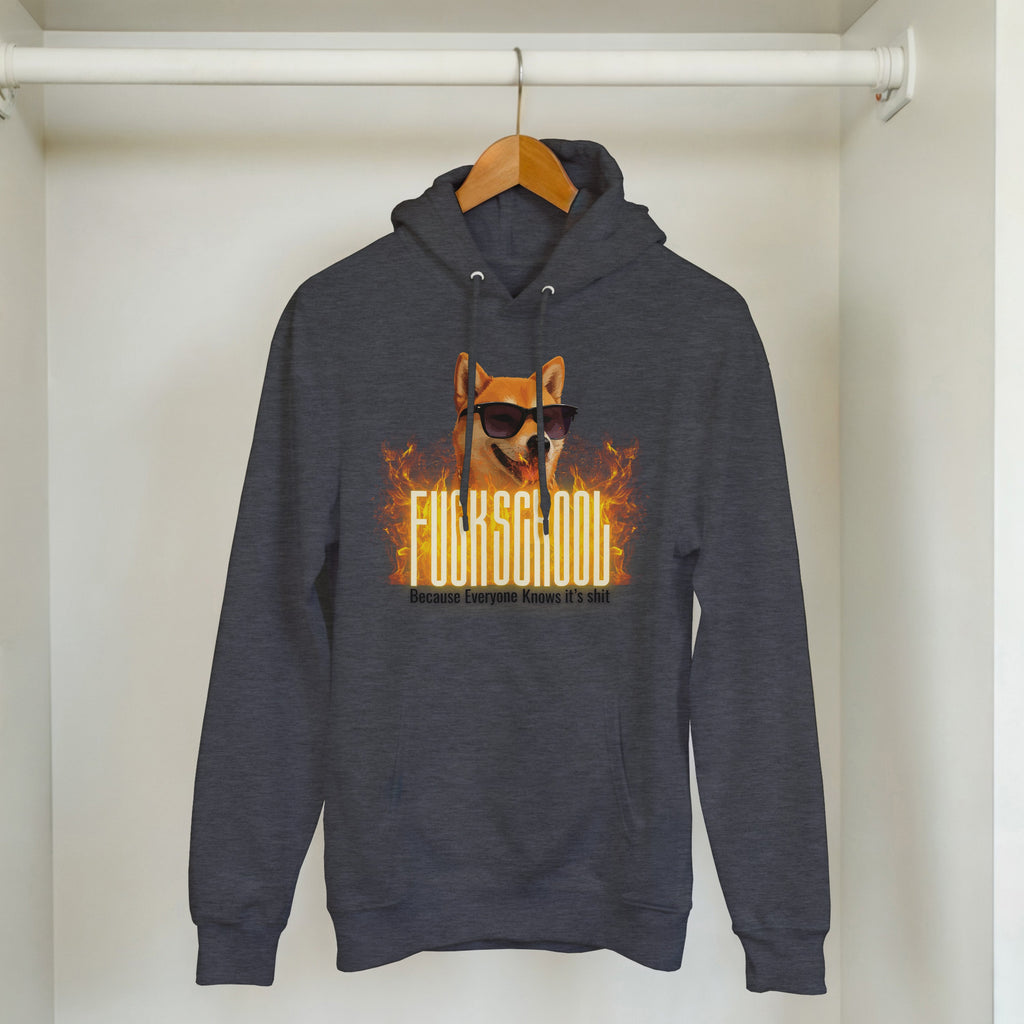 Fuck School Sweater | Funny Shiba Inu Meme Crewneck | Sarcastic Student Streetwear