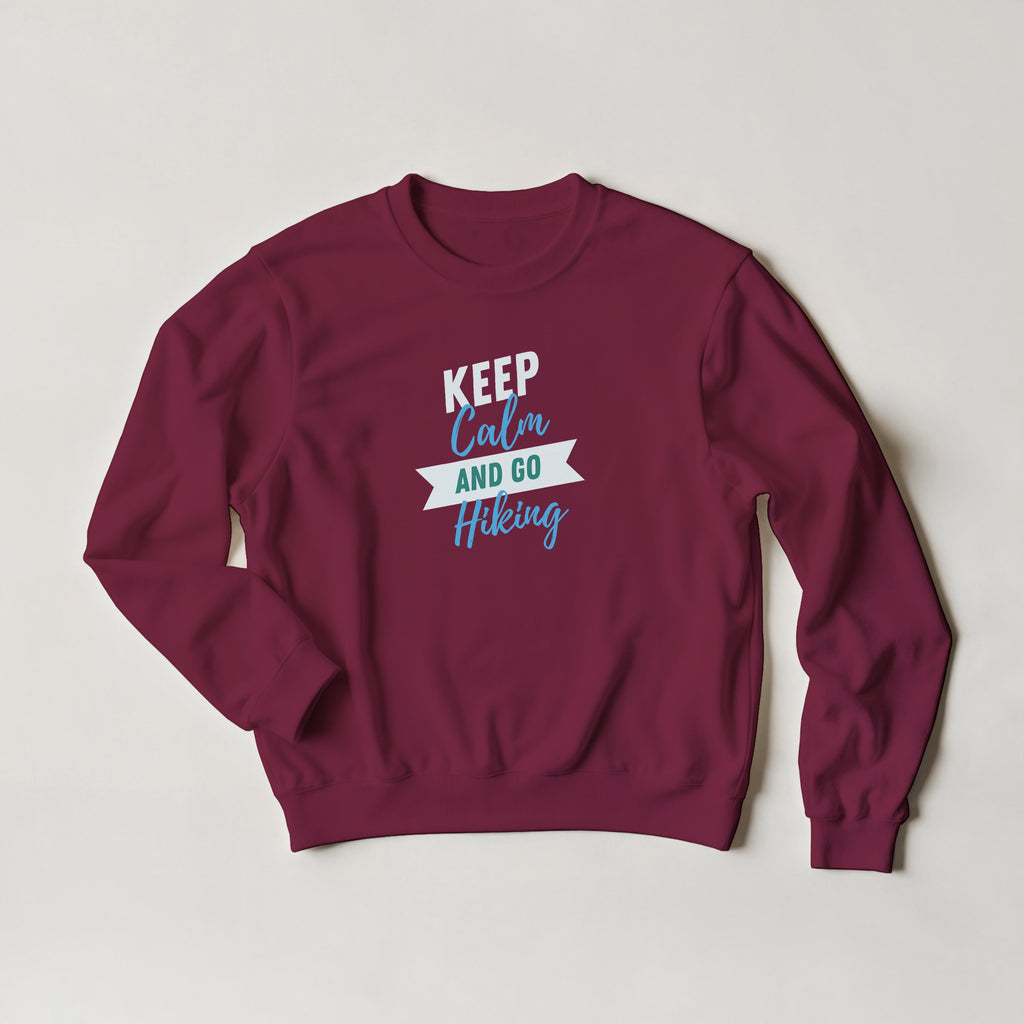 Keep Calm and Go Hiking Sweater | Outdoor Graphic Crewneck | Nature Lover Gift