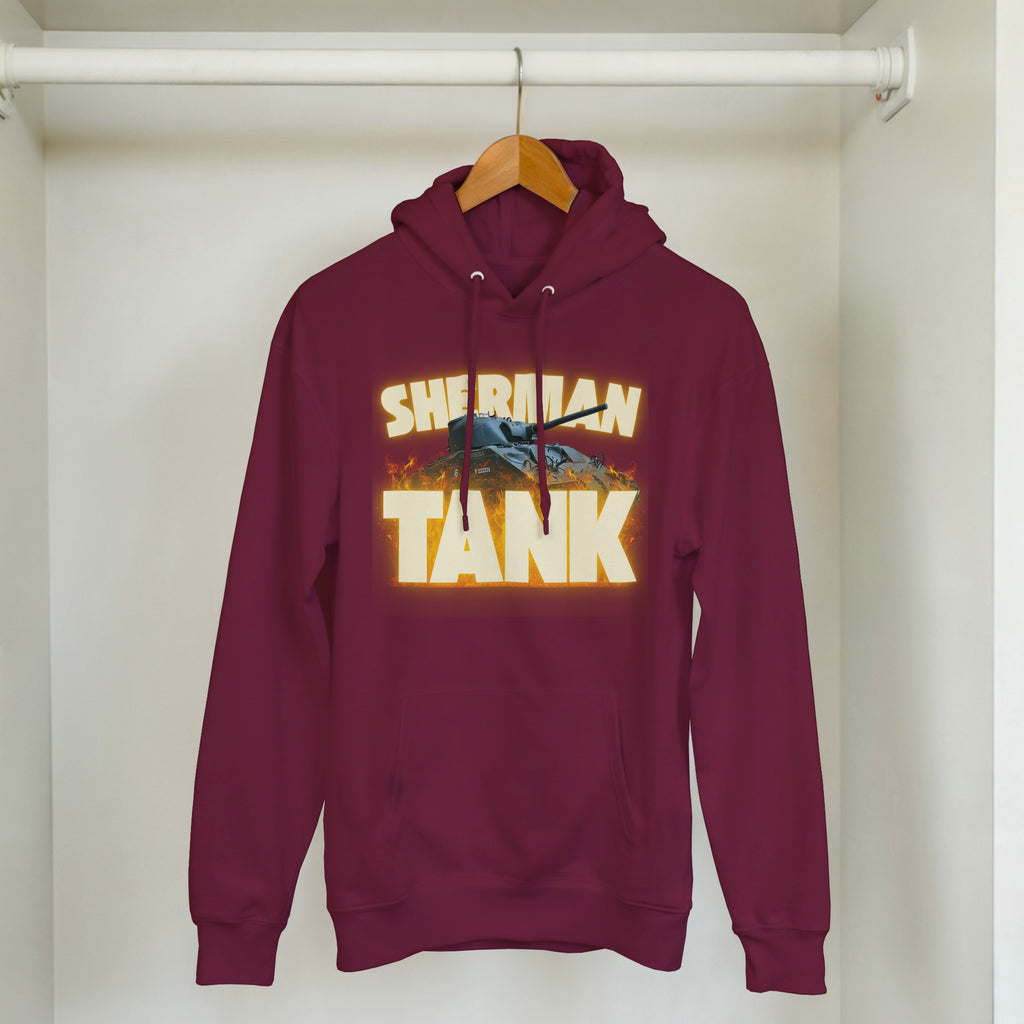 Sherman Tank Graphic Hoodie | WWII US Army Medium Armor Pullover | Military History Gift