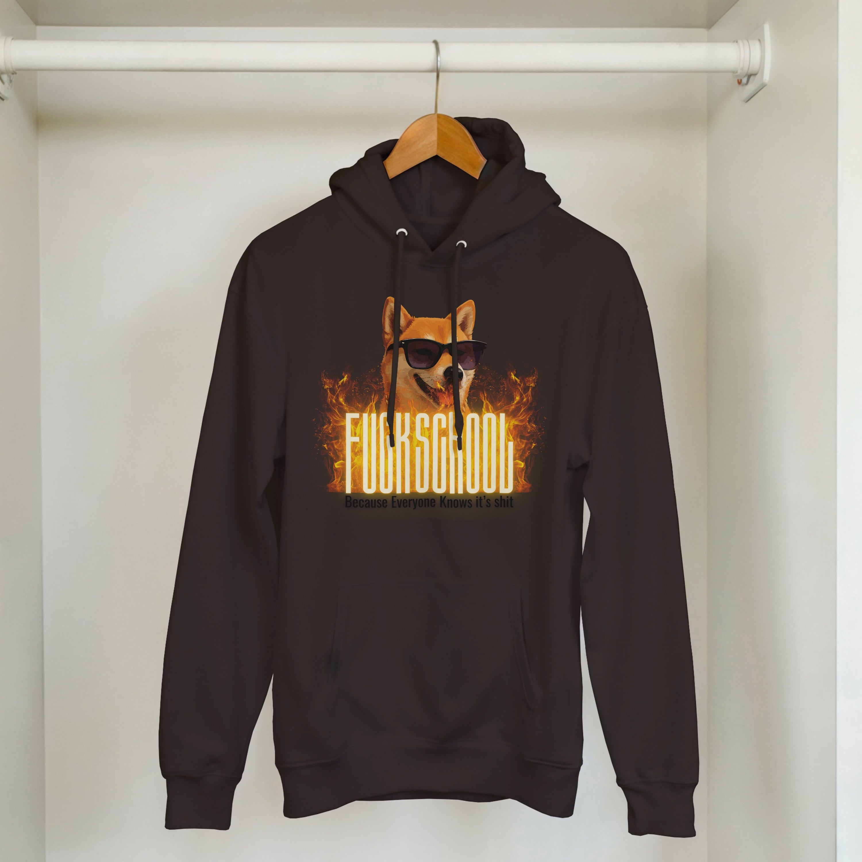Fuck School Sweater | Funny Shiba Inu Meme Crewneck | Sarcastic Student Streetwear