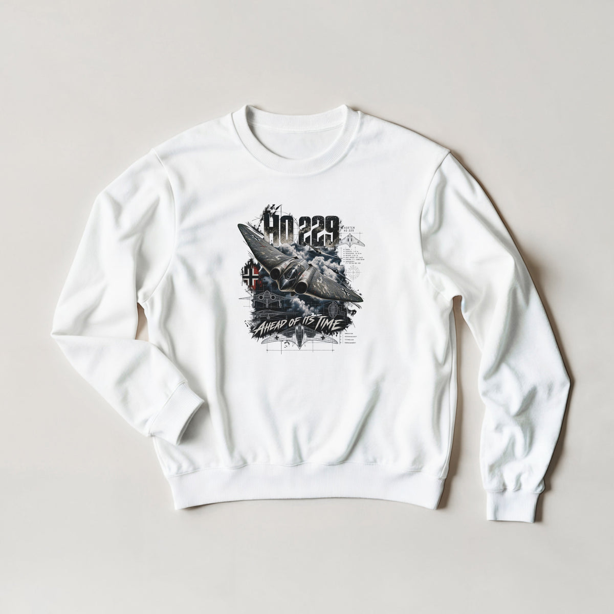 Horten Ho 229 Sweater – WWII German Flying Wing Jet Aircraft Aviation Crewneck