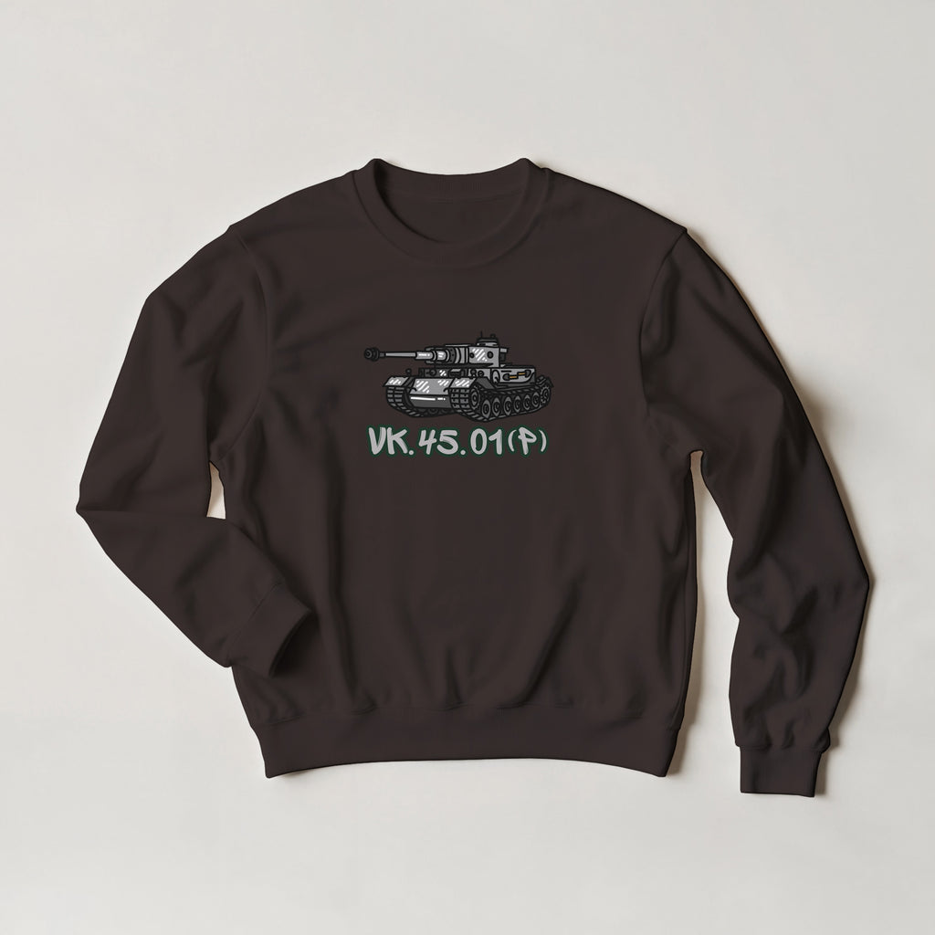 VK.45.01 P Prototype Tank Sweater | WWII German Heavy Tank Graphic Cartoon Sweatshirt | Military History Buff Gift Panzer Apparel Top