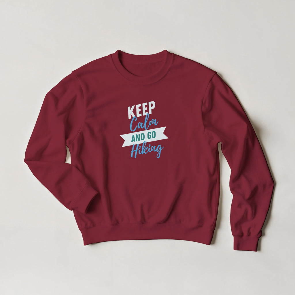 Keep Calm and Go Hiking Sweater | Outdoor Graphic Crewneck | Nature Lover Gift