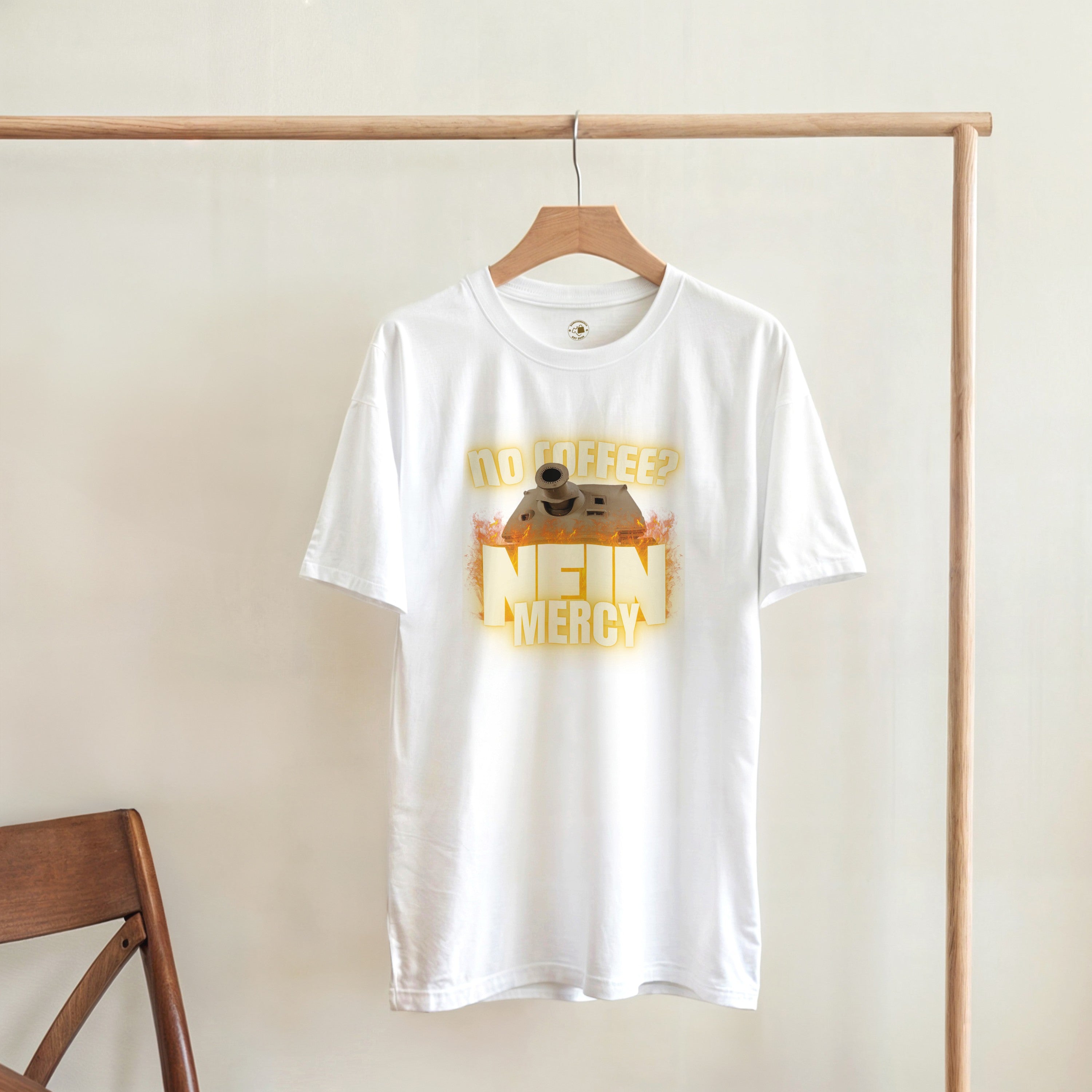 Sturmtiger Nein Mercy Shirt | Funny German Tank Coffee Tee | WW2 Military History Gift