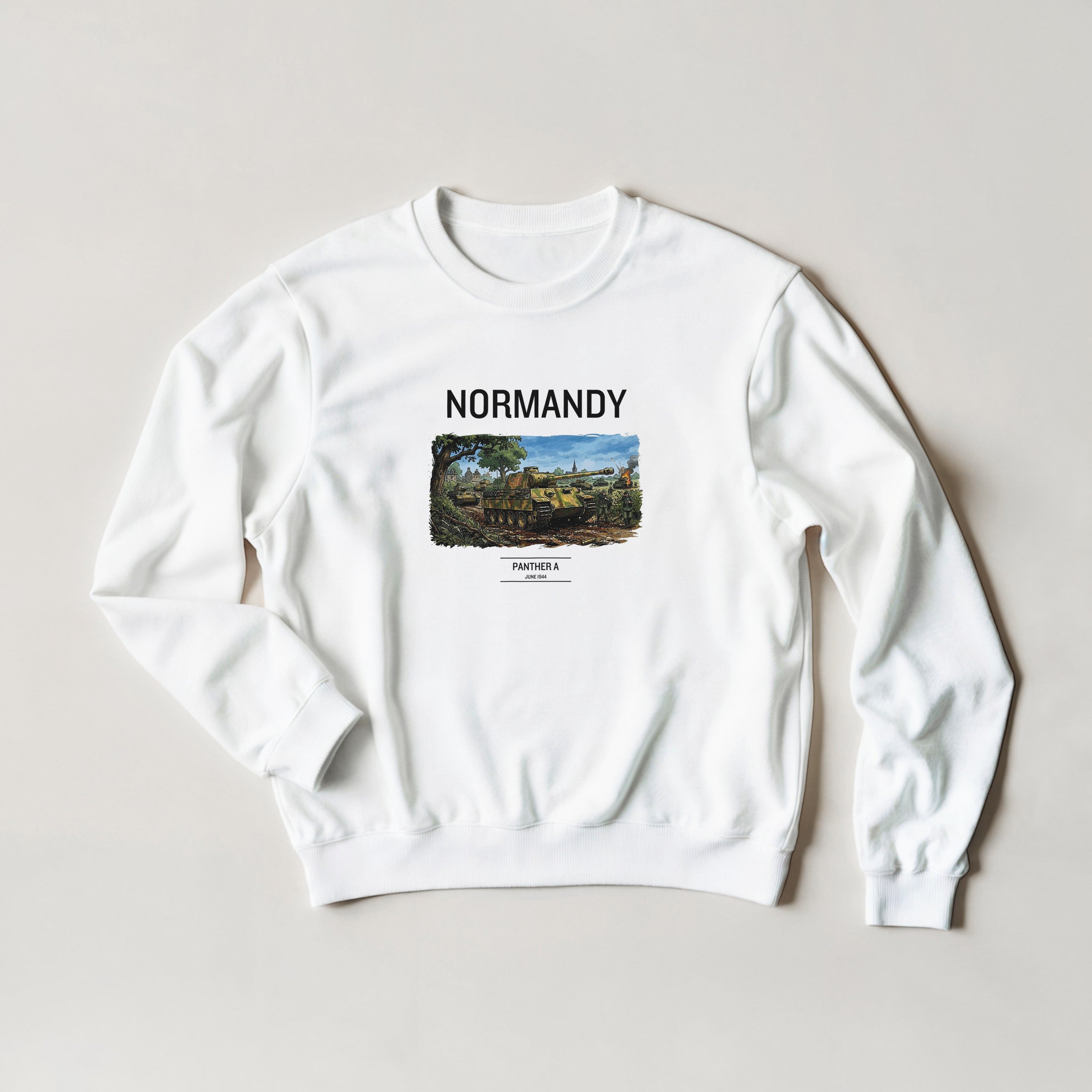 Normandy 1944 Panther A Tank Sweater | German Panzer WW2 Military Crewneck | World War II History Gift | Vintage Streetwear Armour Pullover