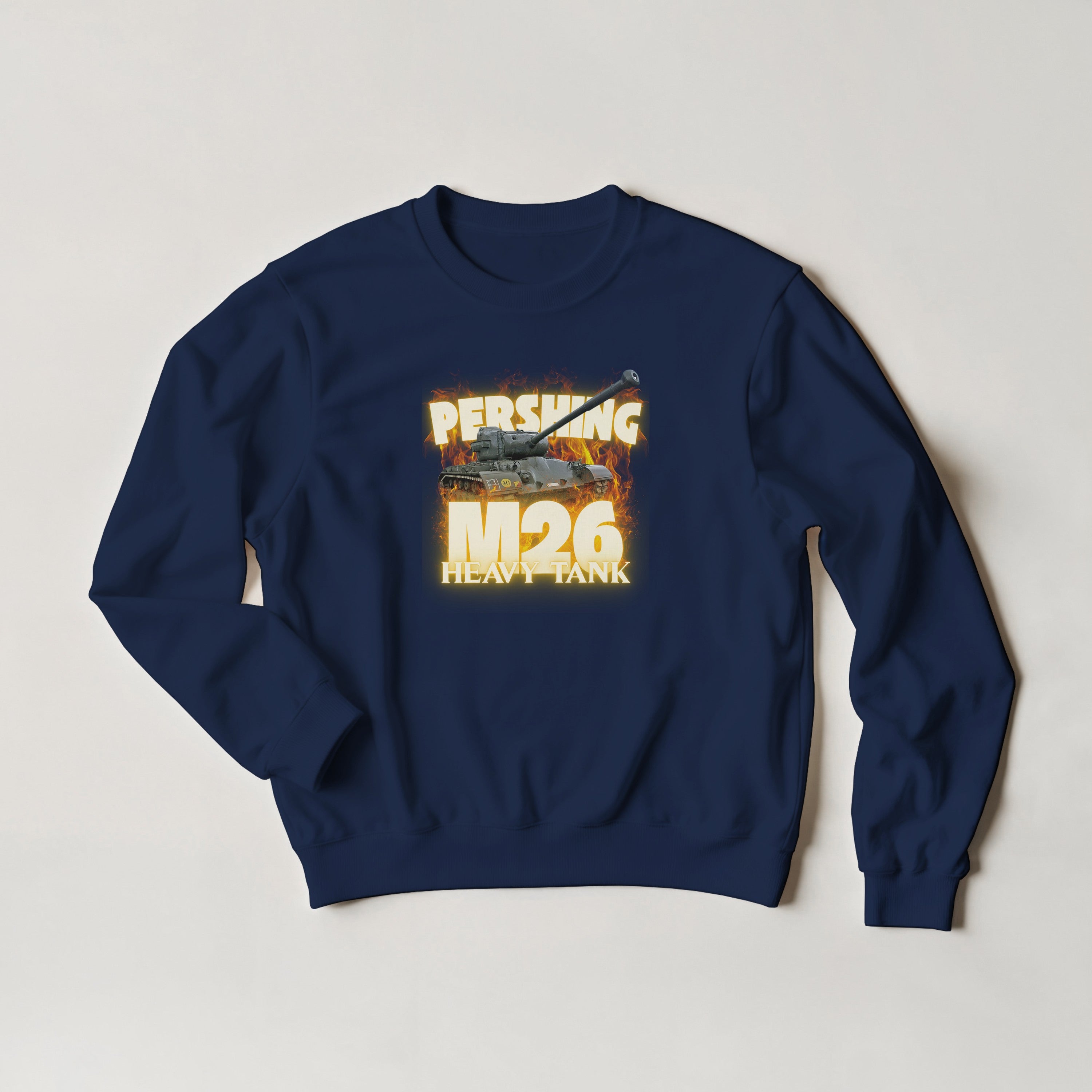 M26 Pershing Heavy Tank Crewneck | US Army WW2 Military Armor Streetwear Sweatshirt | Heavyweight Historical Tank Model Gift Apparel