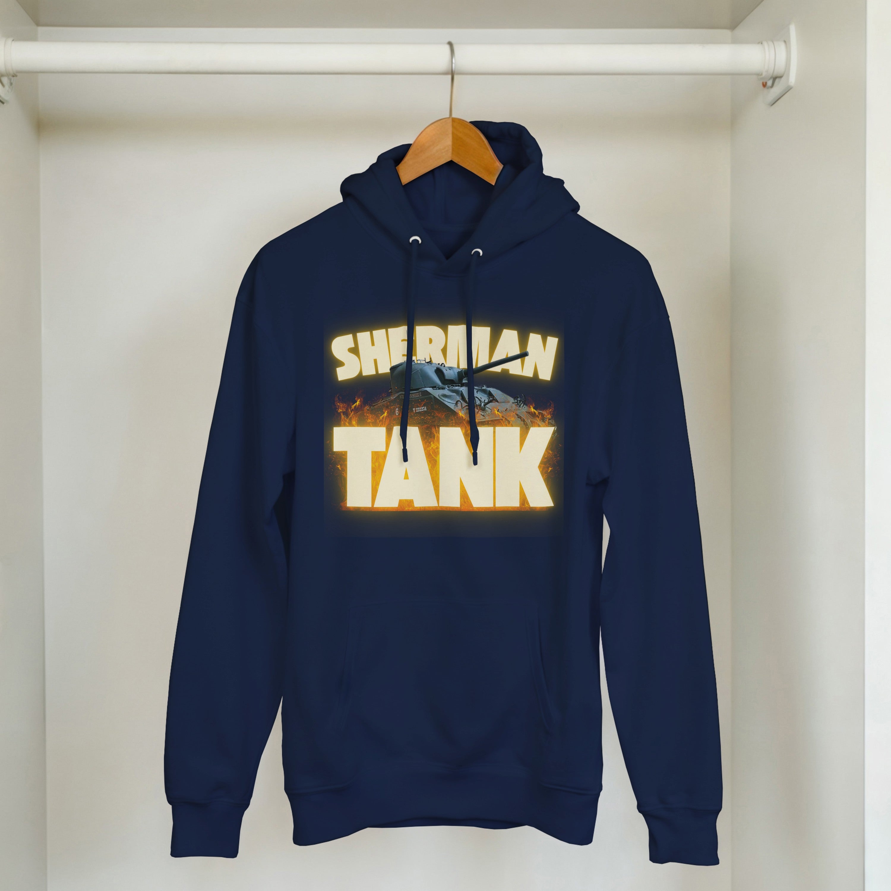 Sherman Tank Graphic Hoodie | WWII US Army Medium Armor Pullover | Military History Gift
