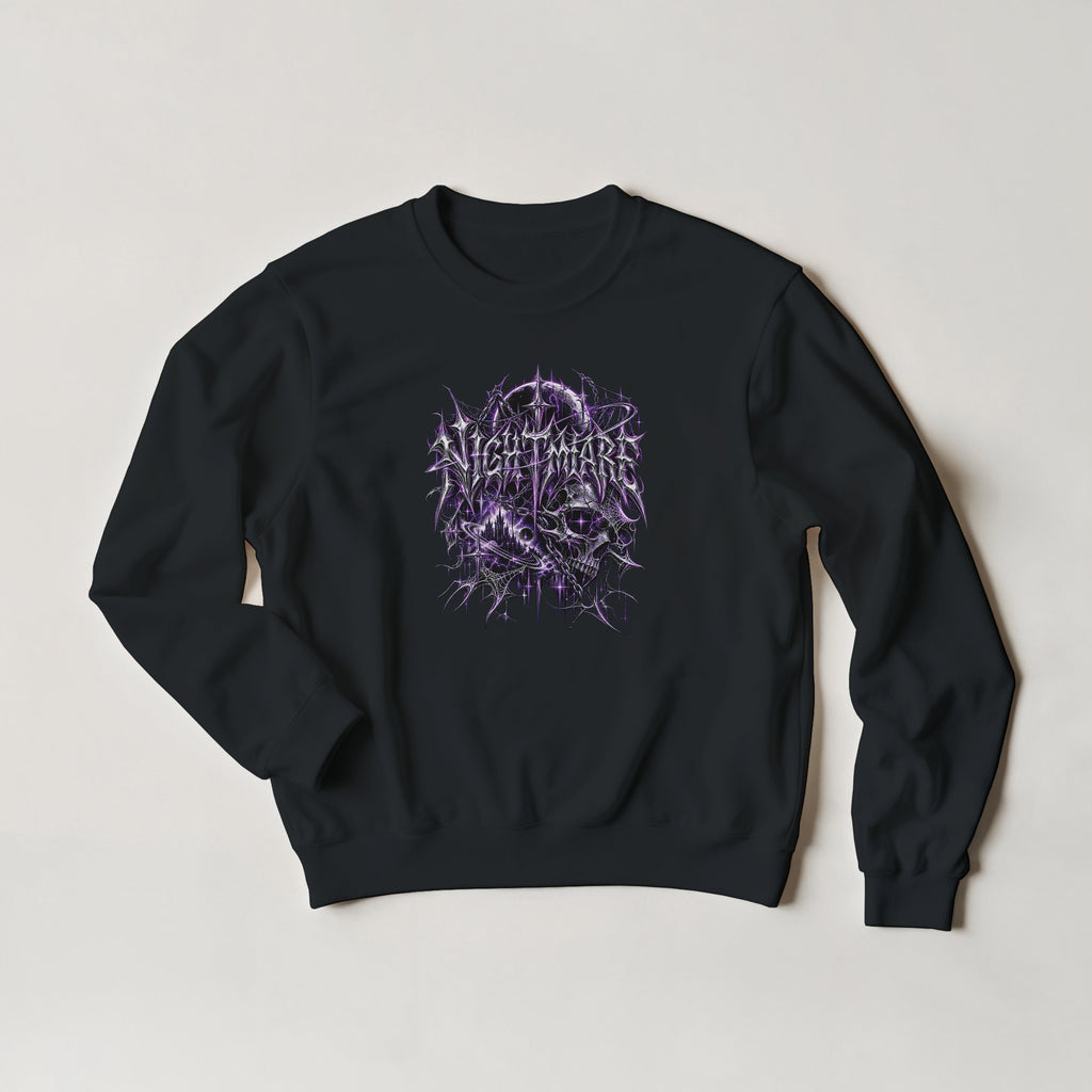 NIGHTMARE Y2K Graphic Sweatshirt | Gothic Cyber Grunge Streetwear Crewneck