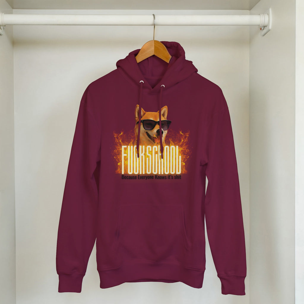 Fuck School Sweater | Funny Shiba Inu Meme Crewneck | Sarcastic Student Streetwear