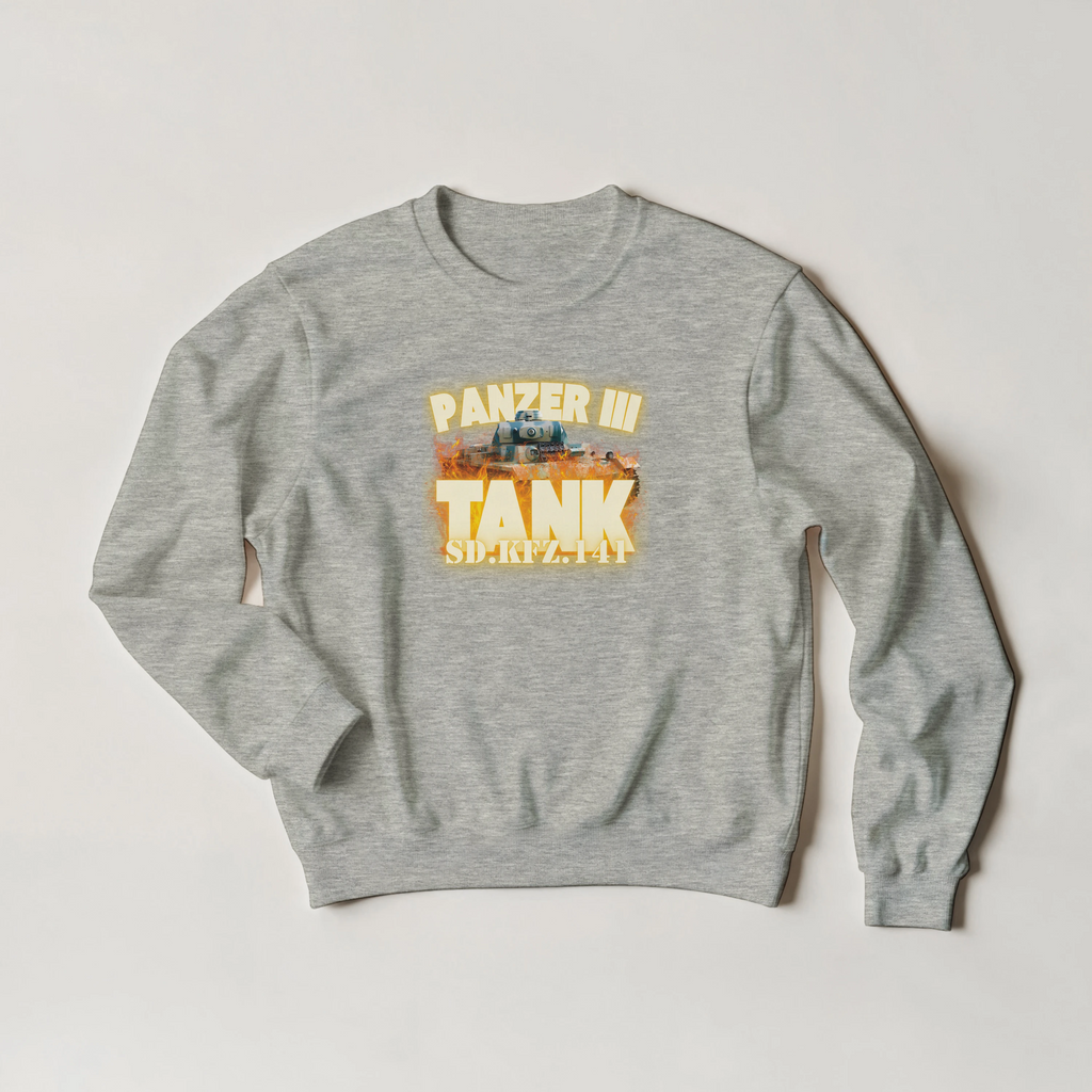 Panzer III Tank Sweatshirt | German Sd.Kfz.141 Medium Armor Crewneck | WWII History Gift