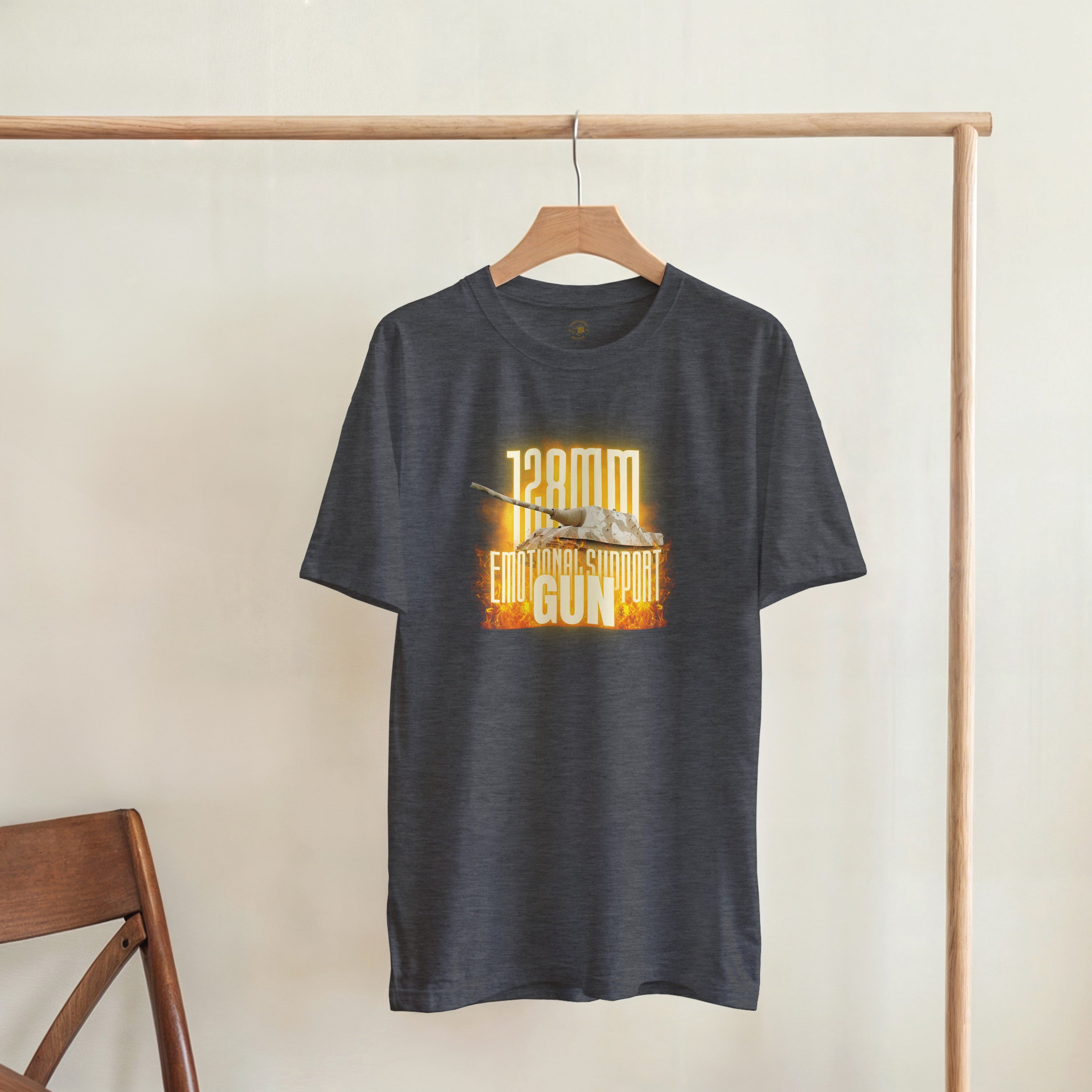 Funny Jagdtiger T-Shirt | 128mm Emotional Support Gun | WW2 Tank Destroyer Gift