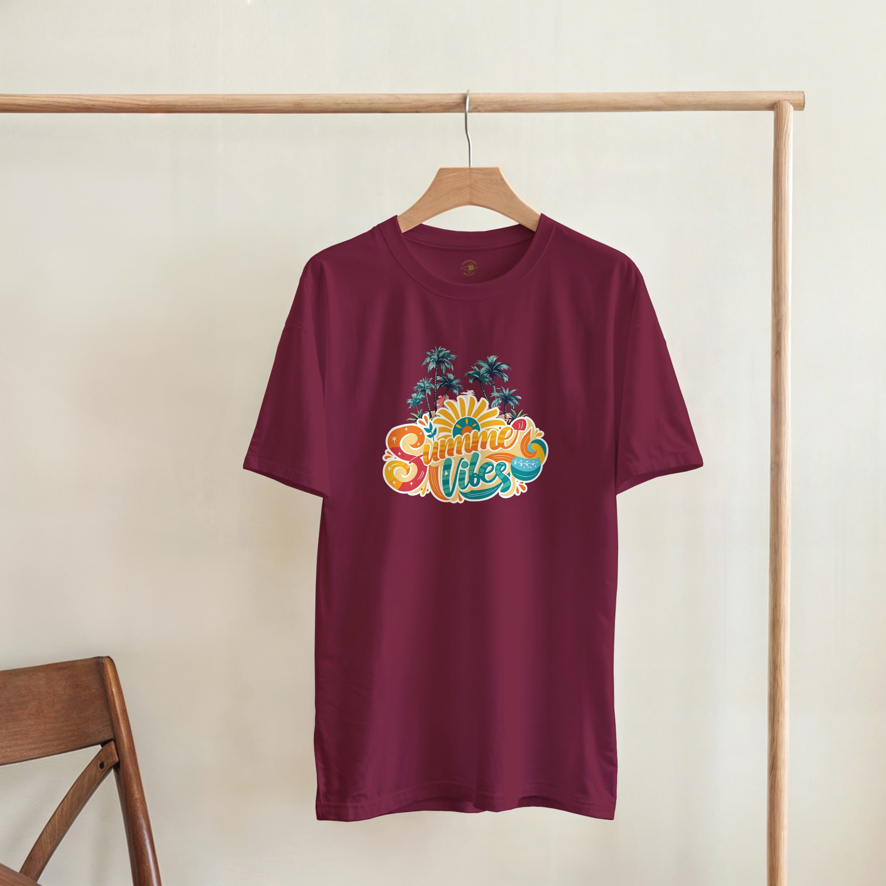 Summer Vibes Retro Palm Tree Shirt | Beach T-Shirt | Vintage Sunset Aesthetic Gift