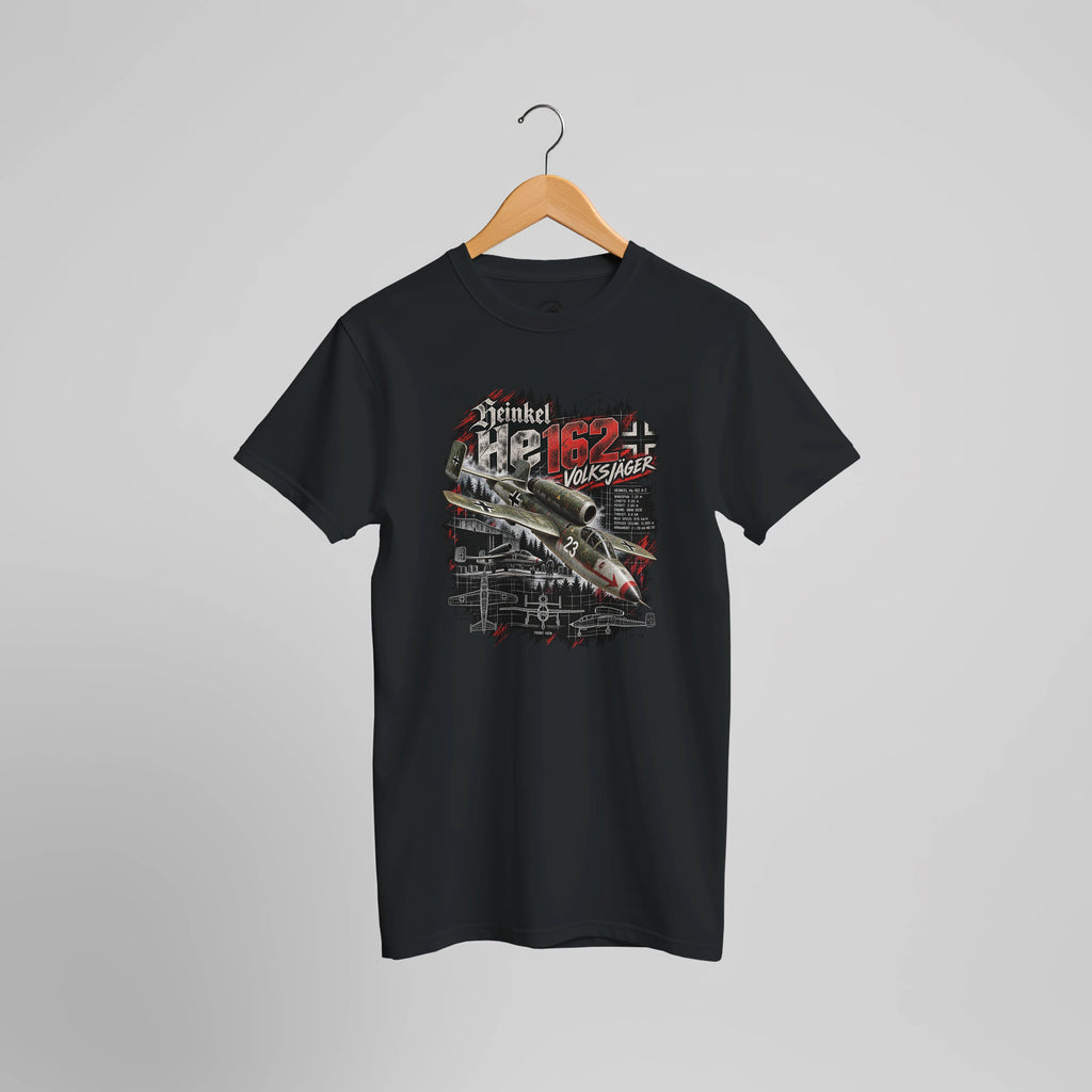 Heinkel He 162 Volksjäger T-Shirt | WW2 German Jet Fighter Aircraft Tee | Aviation History Gift