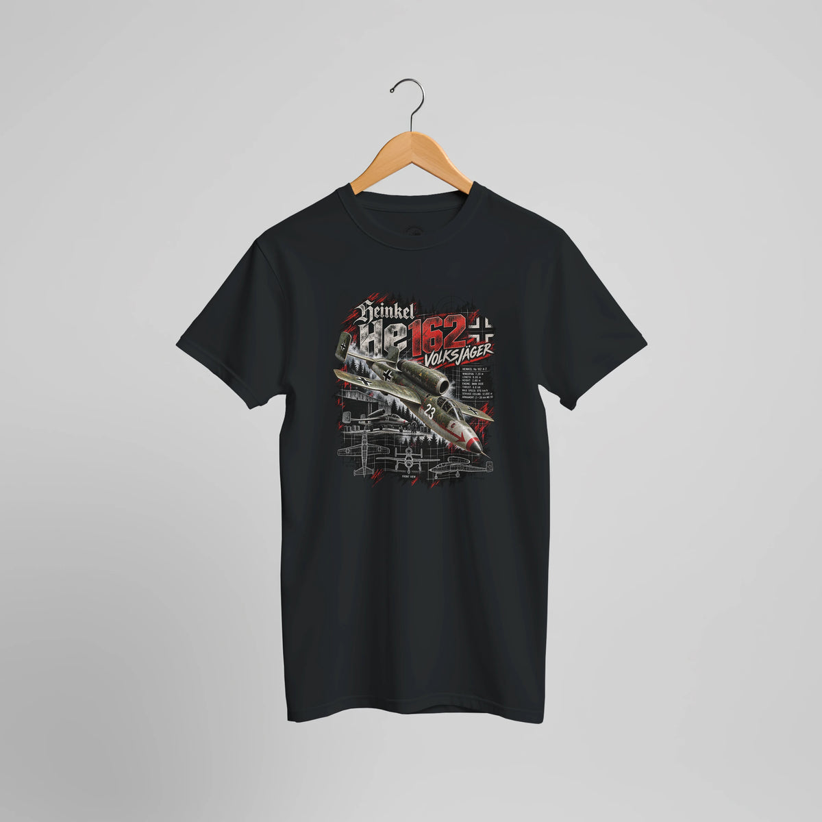 Heinkel He 162 Volksjäger T-Shirt | WW2 German Jet Fighter Aircraft Tee | Aviation History Gift