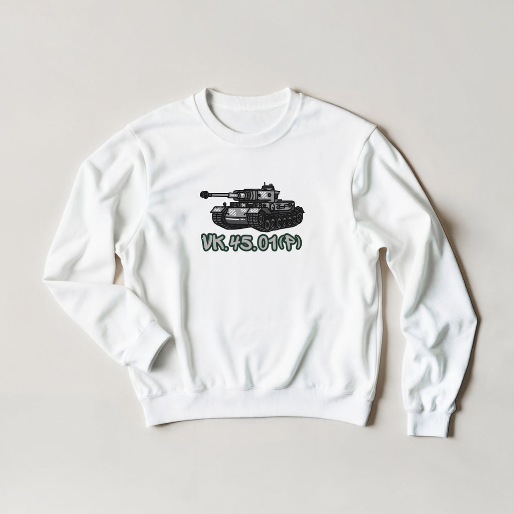 VK.45.01 P Prototype Tank Sweater | WWII German Heavy Tank Graphic Cartoon Sweatshirt | Military History Buff Gift Panzer Apparel Top
