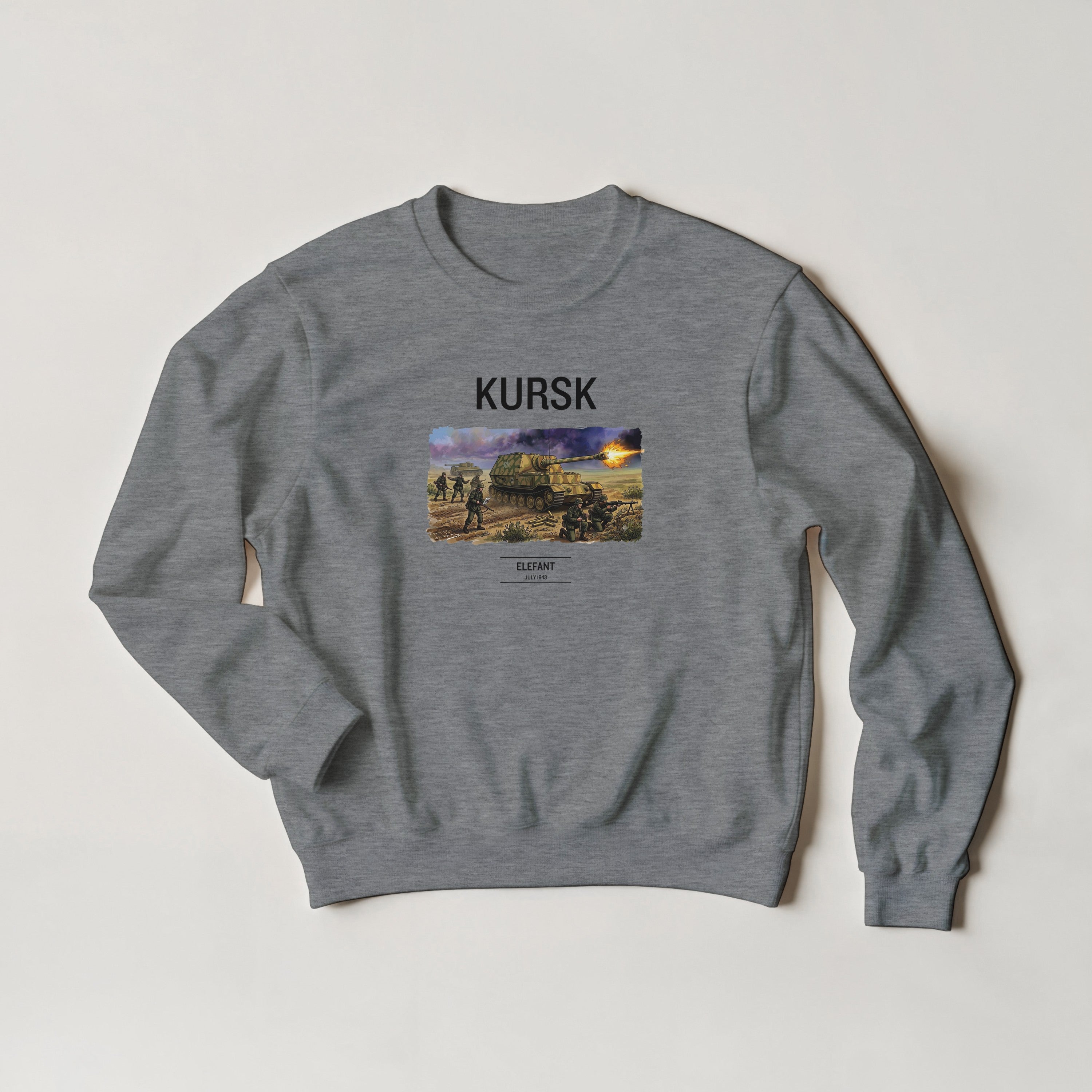 Kursk Elefant Tank Sweater | WW2 German Panzer Crewneck | Military History Sweatshirt | World War 2 Vintage Pullover | Tank Buff Gift