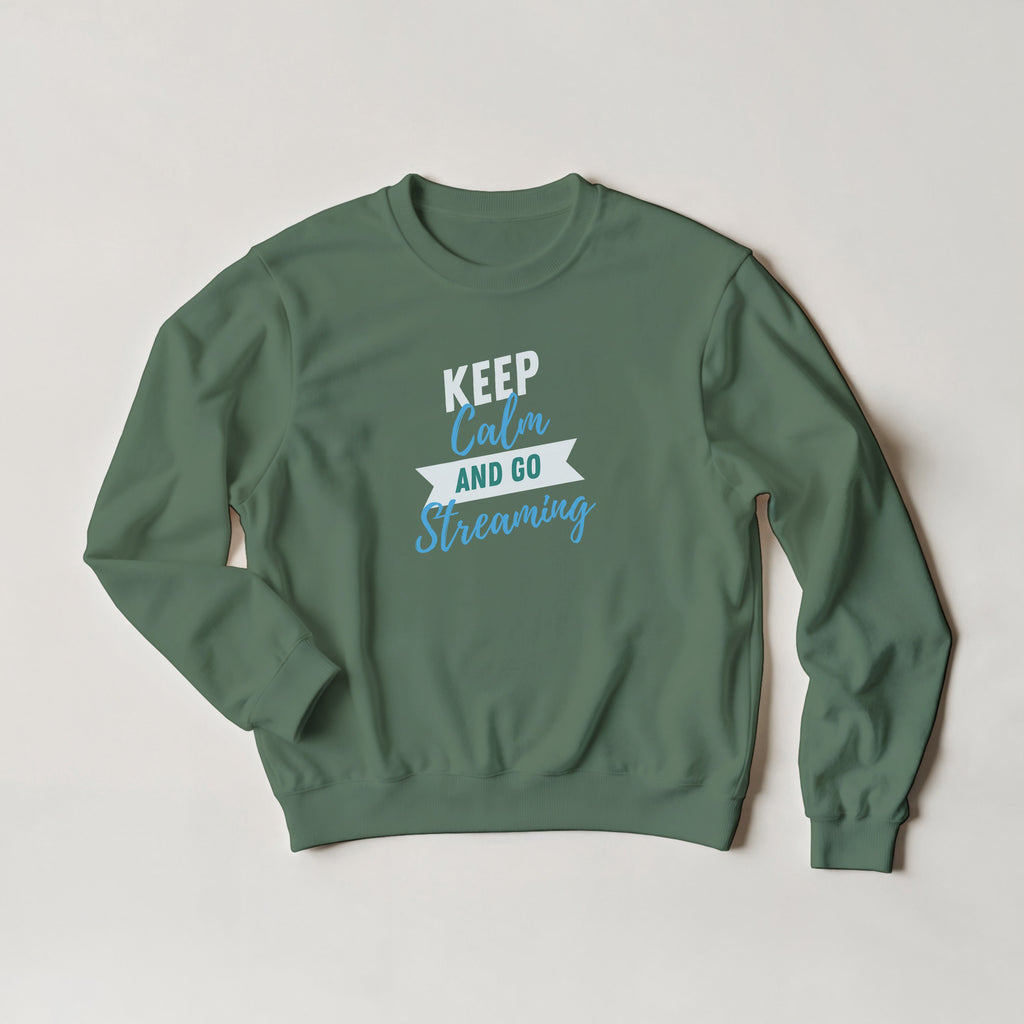 Keep Calm and Go Streaming Sweatshirt | Gamer Crewneck | Funny Gaming Gift