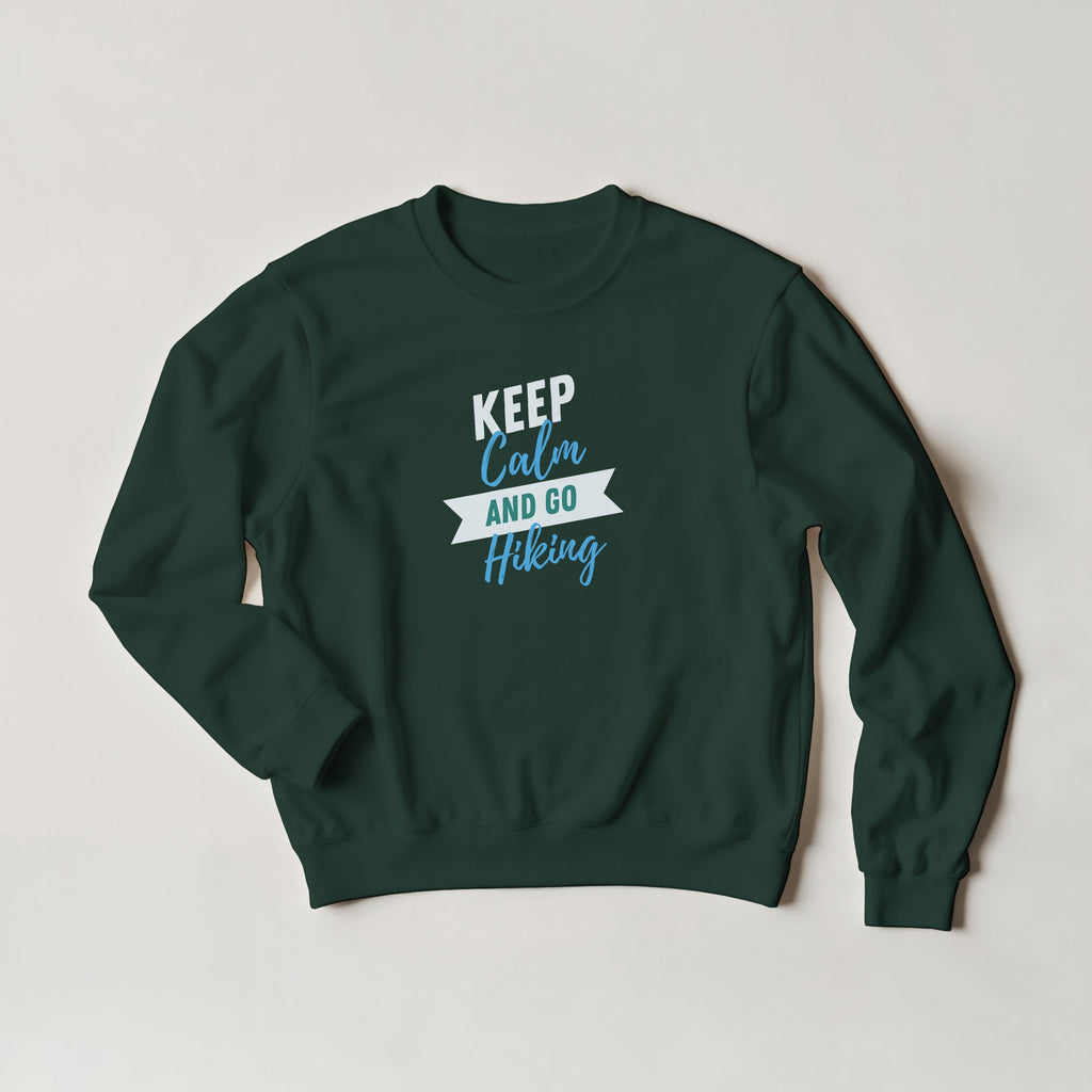 Keep Calm and Go Hiking Sweater | Outdoor Graphic Crewneck | Nature Lover Gift