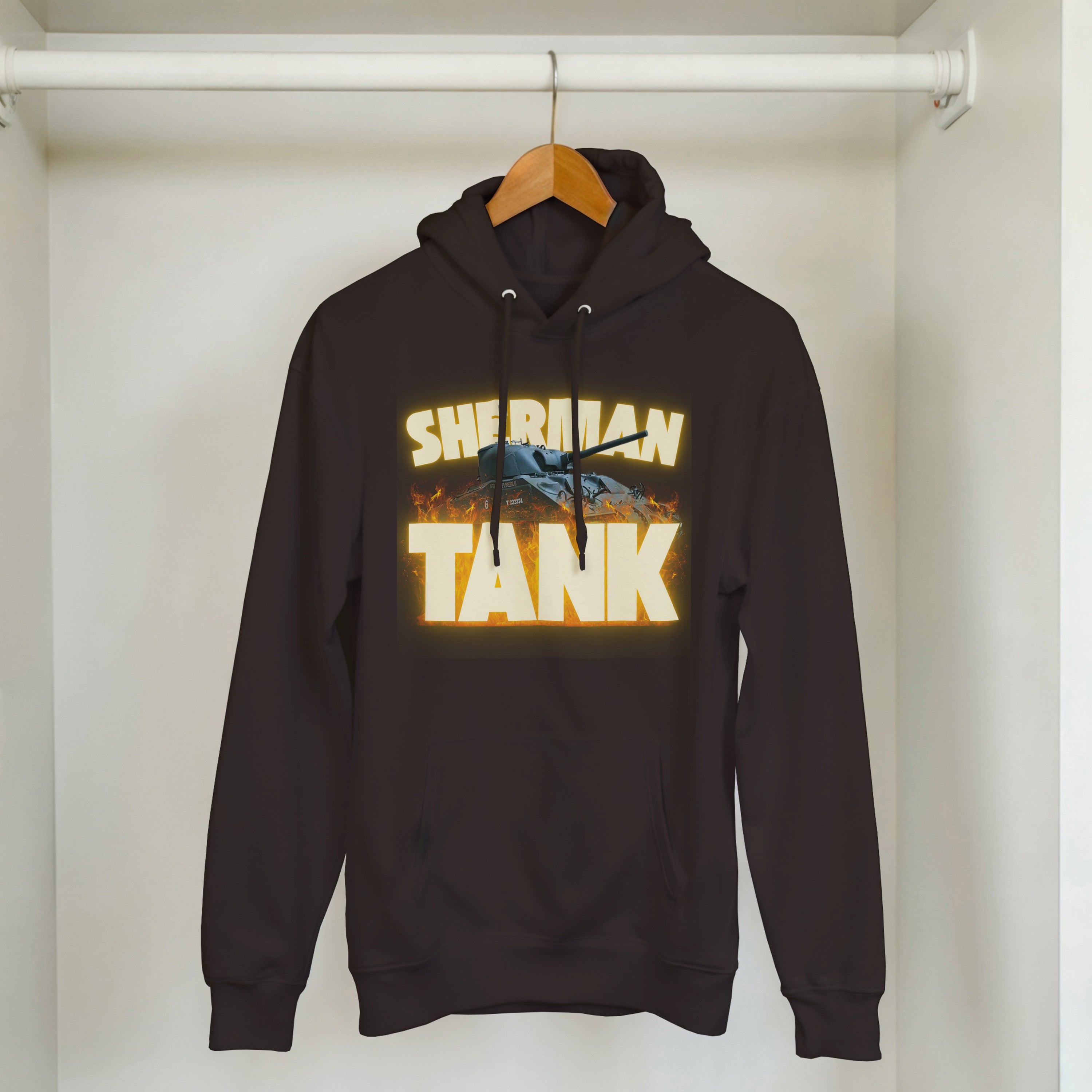 Sherman Tank Graphic Hoodie | WWII US Army Medium Armor Pullover | Military History Gift