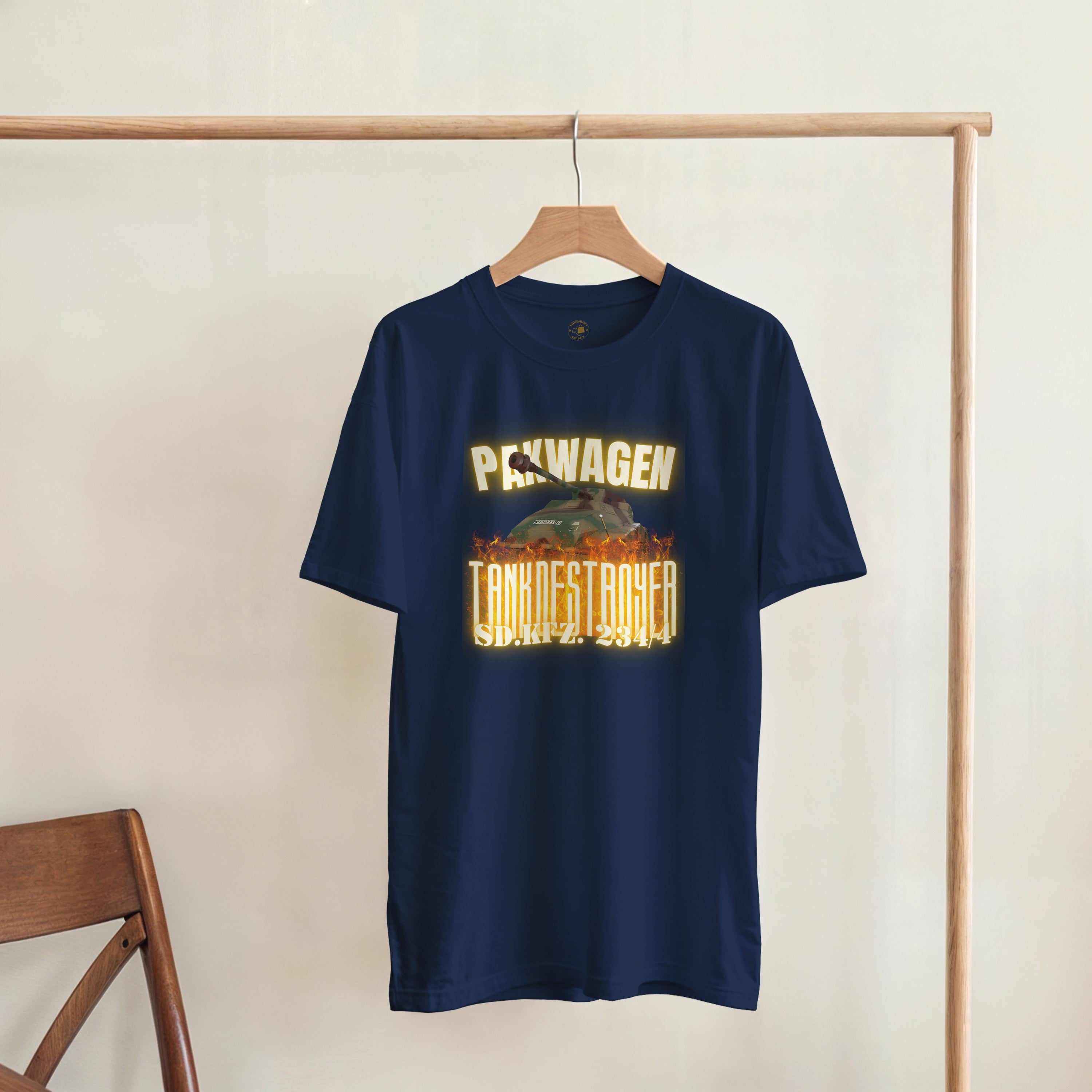 Pakwagen Sd.Kfz. 234/4 T-Shirt | Funny Military History Gift | German Armored Car Tee | Tank Destroyer Blueprint | WWII Apparel