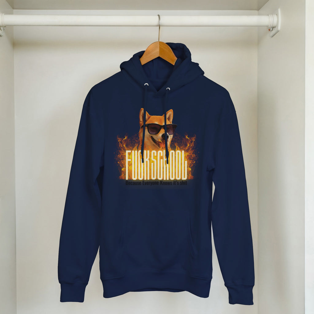 Fuck School Sweater | Funny Shiba Inu Meme Crewneck | Sarcastic Student Streetwear