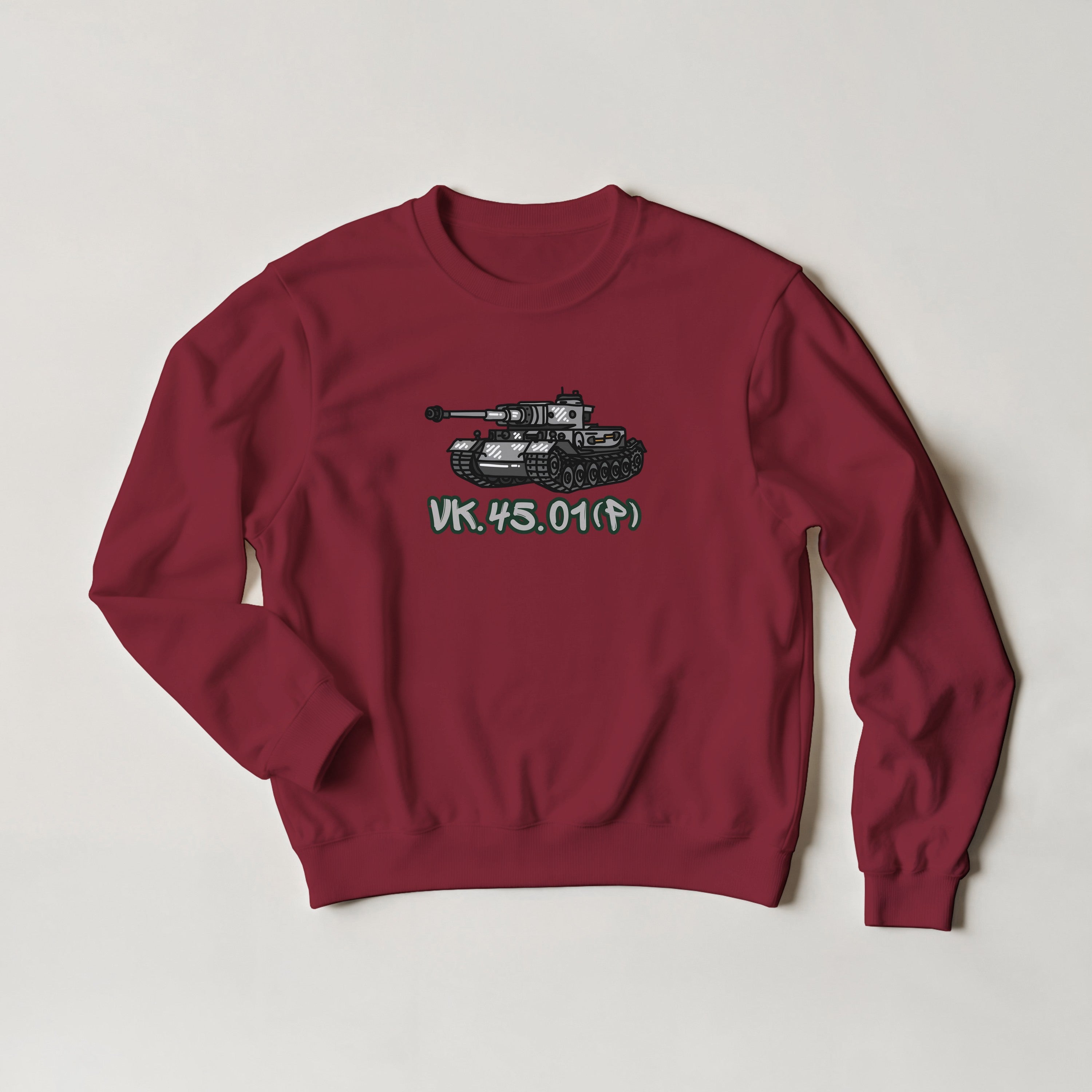 VK.45.01 P Prototype Tank Sweater | WWII German Heavy Tank Graphic Cartoon Sweatshirt | Military History Buff Gift Panzer Apparel Top