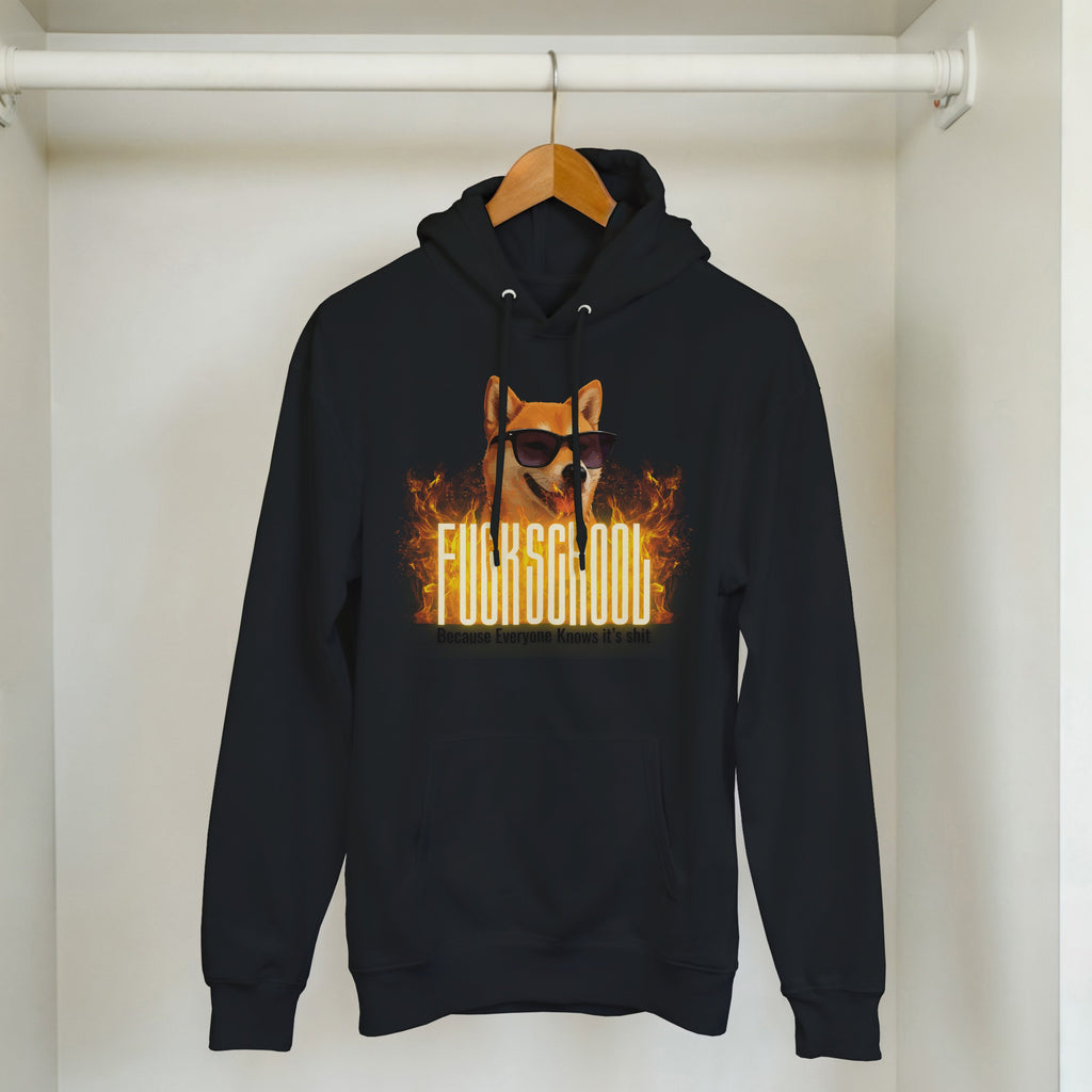 Fuck School Sweater | Funny Shiba Inu Meme Crewneck | Sarcastic Student Streetwear