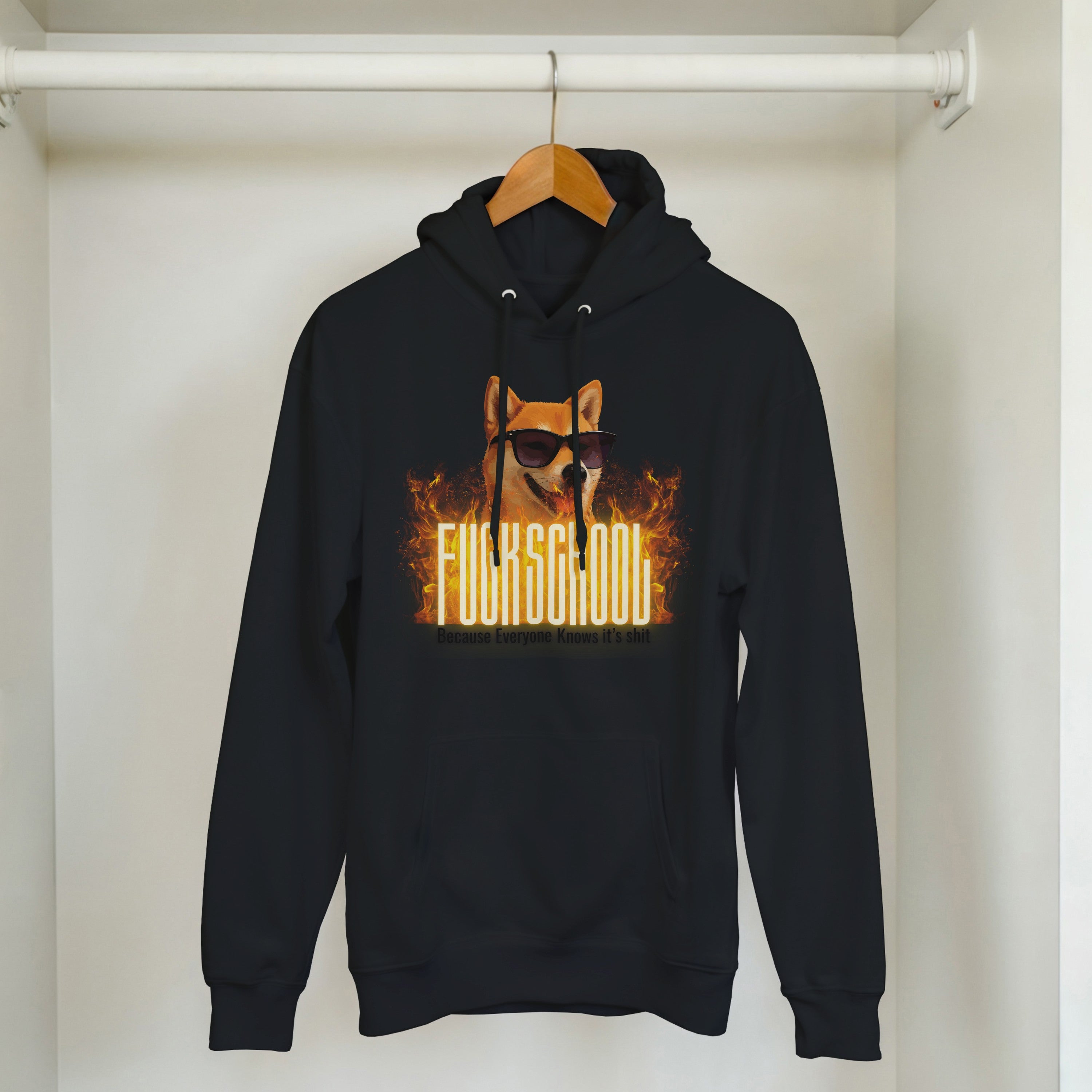 Fuck School Sweater | Funny Shiba Inu Meme Crewneck | Sarcastic Student Streetwear