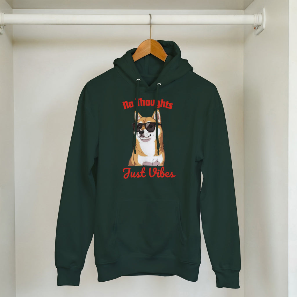 No Thoughts Just Vibes Dog Hoodie | Shiba Inu Meme Pullover | Funny Aesthetic Gift