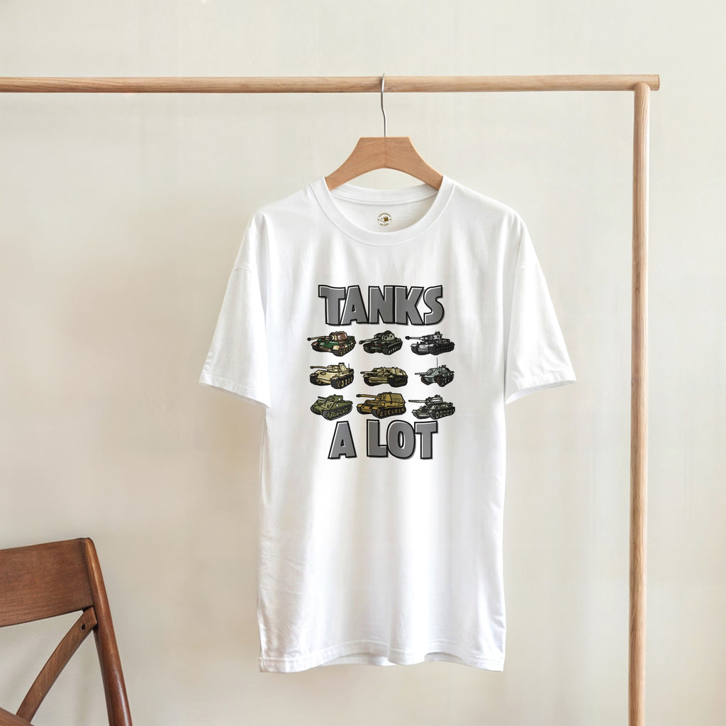 Tanks A Lot Shirt | WWII Military Armor Tee | Panzer Sherman Graphic T-Shirt | World War 2 History Gift | Tracked Combat Vehicle Apparel