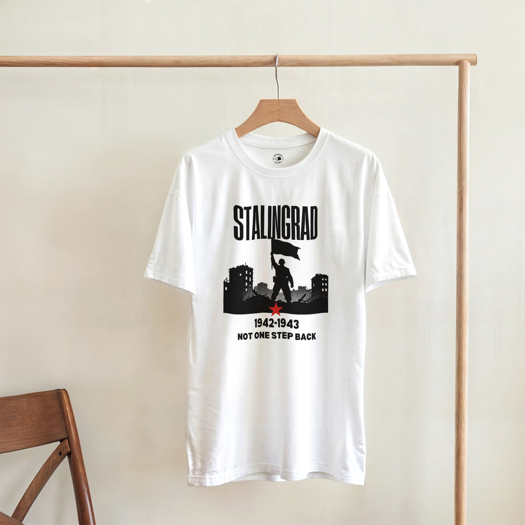 Stalingrad 1942 Shirt | Soviet Military History Gift | Eastern Front Tee | Not One Step Back T-Shirt | WWII Graphic Vintage Streetwear